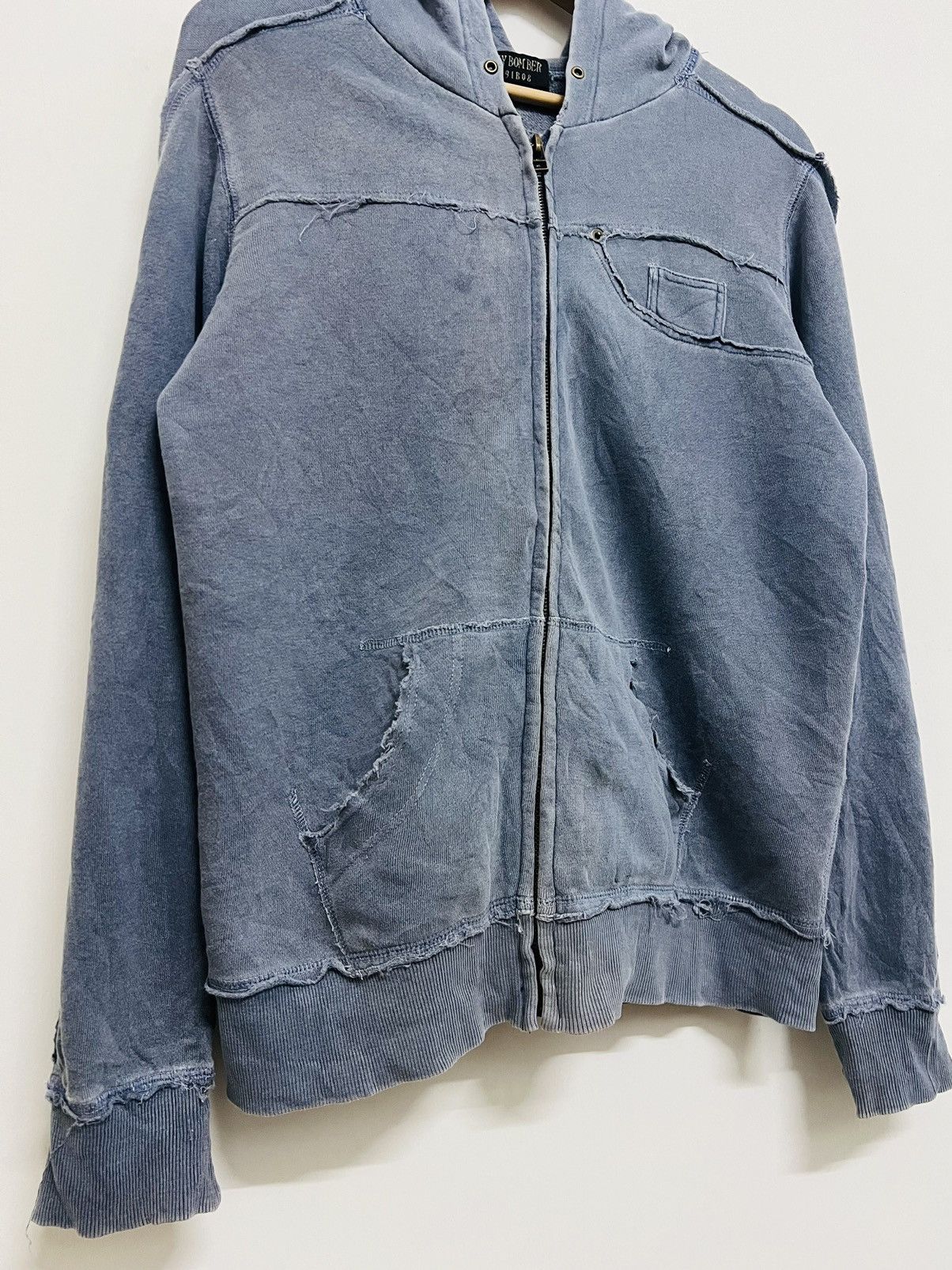 Japanese Brand SKY BOMBER 391B08 RECONSTRUCTED ZIPPER HOODIE JACKET Size US M / EU 48-50 / 2 - 5 Thumbnail