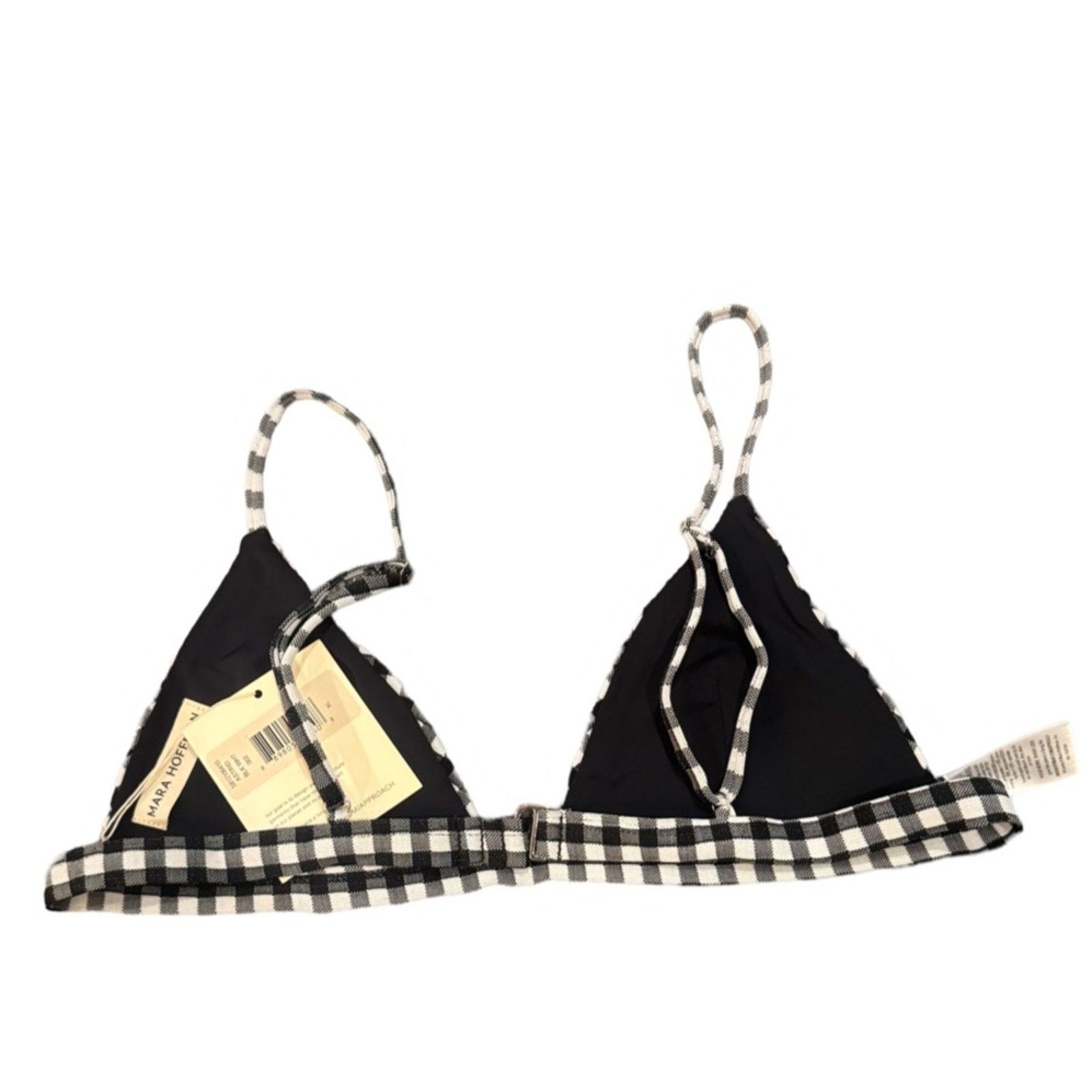 Mara Hoffman Mara Hoffman Gingham Astrid Triangle Bikini Top - Size XL Size ONE SIZE - 3 Thumbnail