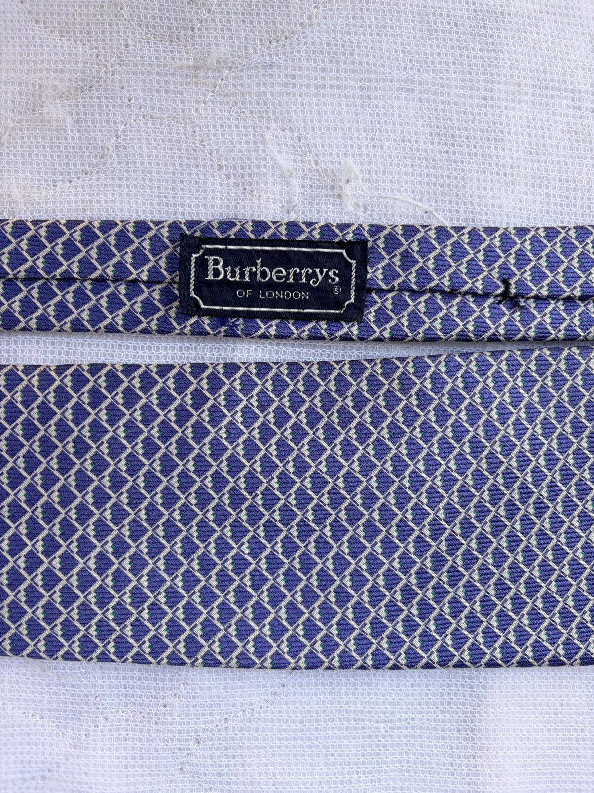 Burberry Burberry Tie Burberrys Vintage Blue JACQUARD NECKTIE Check Size ONE SIZE - 4 Thumbnail