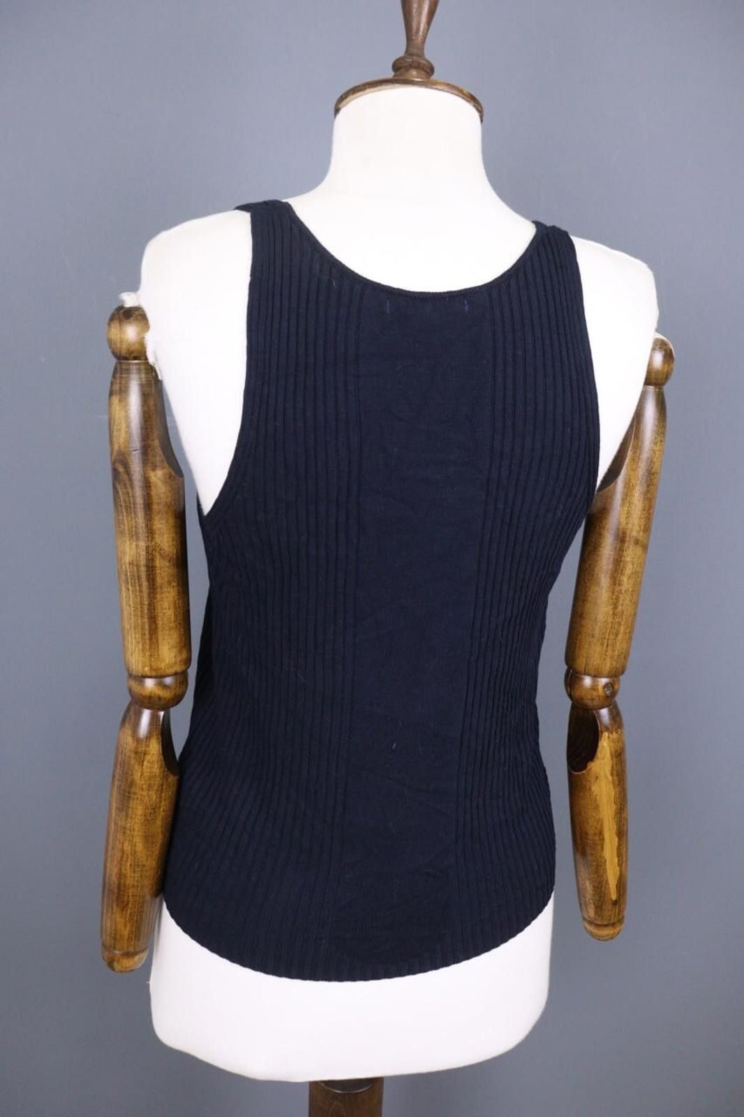Designer Ivko Knitted Camisole Structure Pattern Shirt Blouse Size S Size S / US 4 / IT 40 - 12 Thumbnail