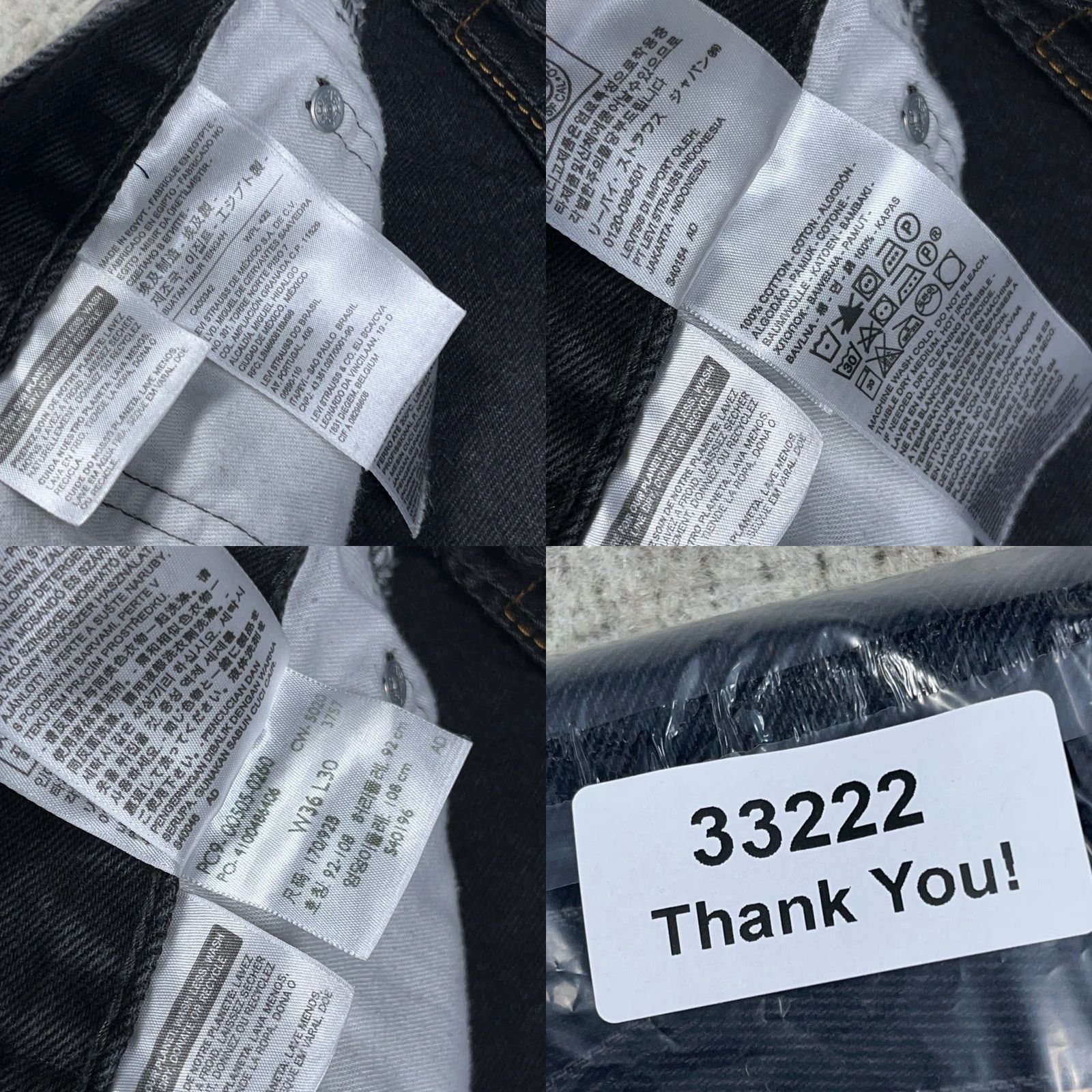 Levi's **Levi's 505 Men's Regular Fit Straight Leg Black Jeans** User: Levi's 505 Men's Regular Fit Straight Leg Black Jeans Size US 36 / EU 52 - 9 Thumbnail