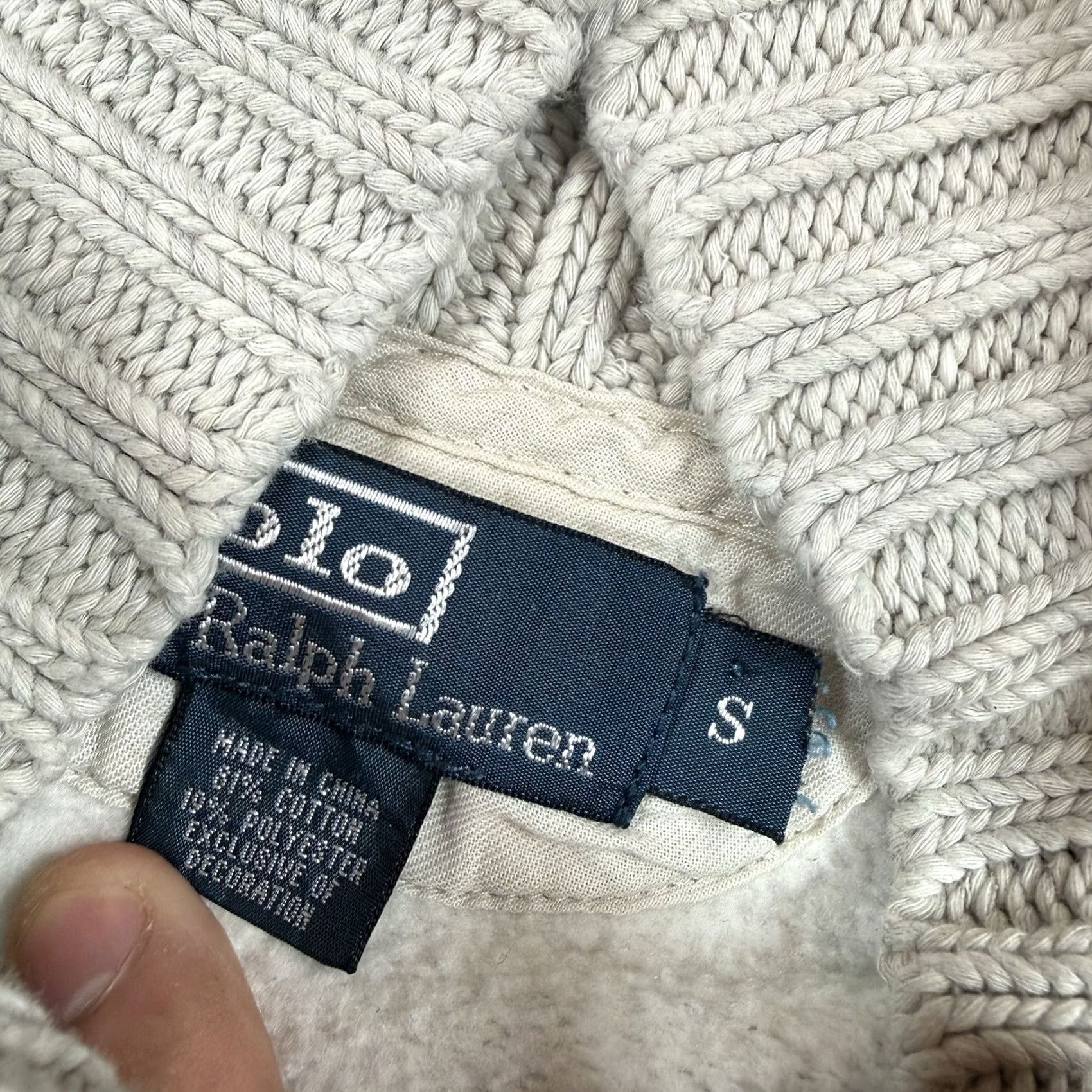 Polo Ralph Lauren VINTAGE Polo Ralph Lauren Sweatshirt Pullover Fleece Cotton-Blend Shawl Shawl PULLOVER Sweatshirt Gray S Mens Small Size Regular Mens Size US S / EU 44-46 / 1 - 6 Thumbnail