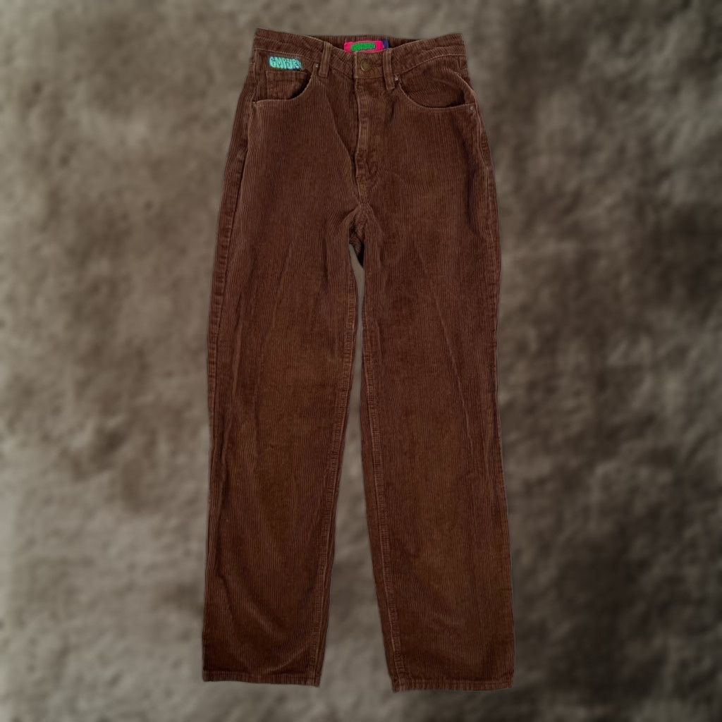 Empyre Empyre Cargo Pants Women's 1 Brown Corduroy Pants Y2K Baggy Chino Straight Pockets 30in Inseam Juniors Teens Twill Zip Brown Mens? Size 30" / US 8 / IT 44 - 1 Thumbnail