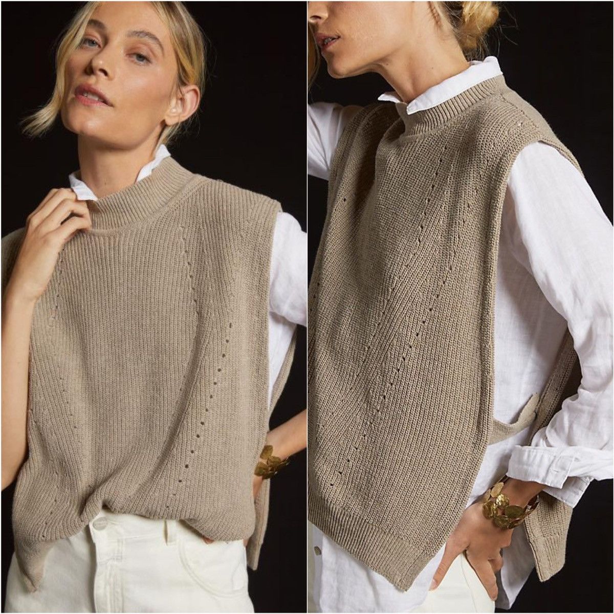 Anthropologie Anthropologie Pilcro Mock Layer Sweater Vest Knit Poncho Size L / US 10 / IT 46 - 12 Thumbnail
