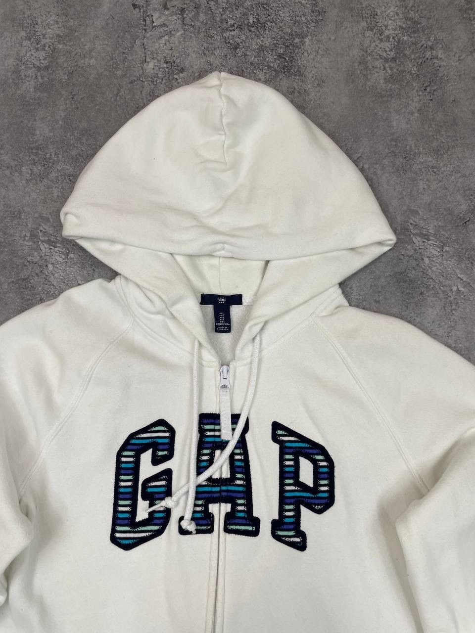 Gap Gap Men Cotton Hoodie Zip Up White Classic Casual Size L Size US L / EU 52-54 / 3 - 2 Thumbnail