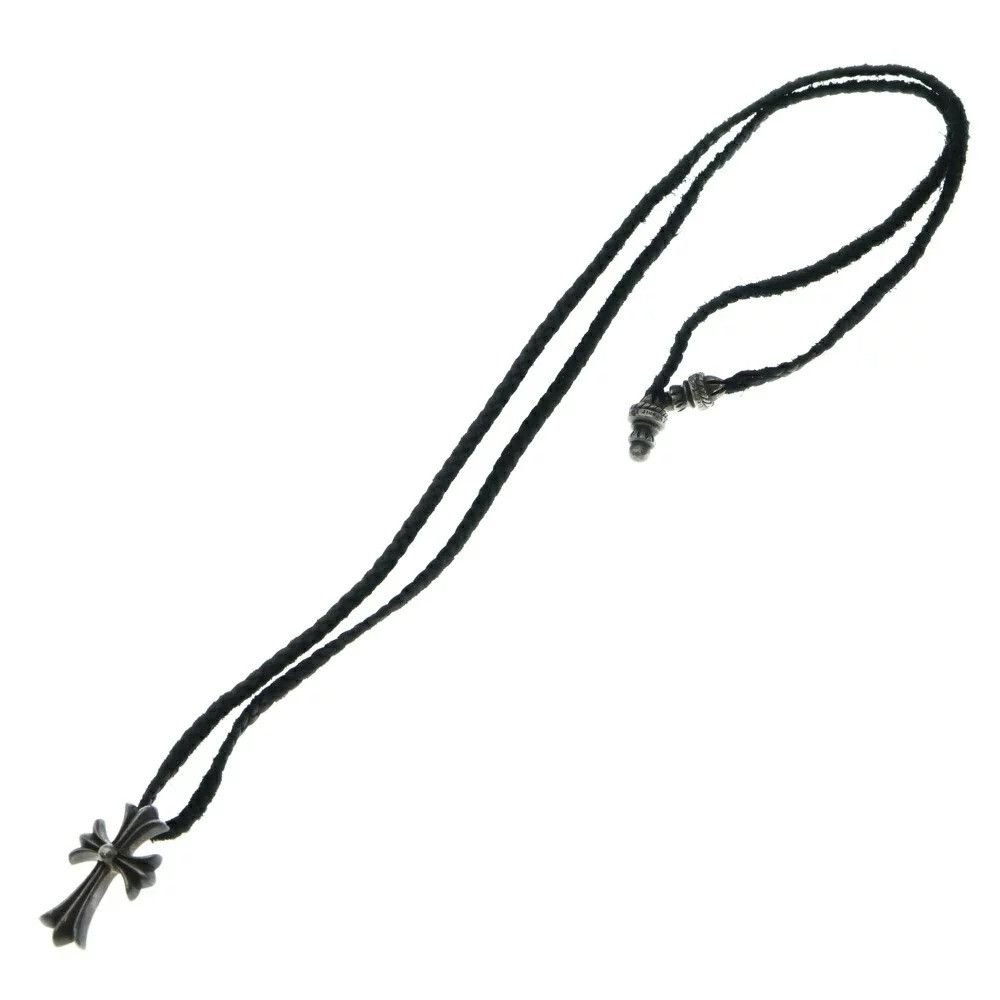 Chrome Hearts CHROME HEARTS SMALL CROSS PENDANT LEATHER BRAID NECKLACE Size ONE SIZE - 10 Thumbnail
