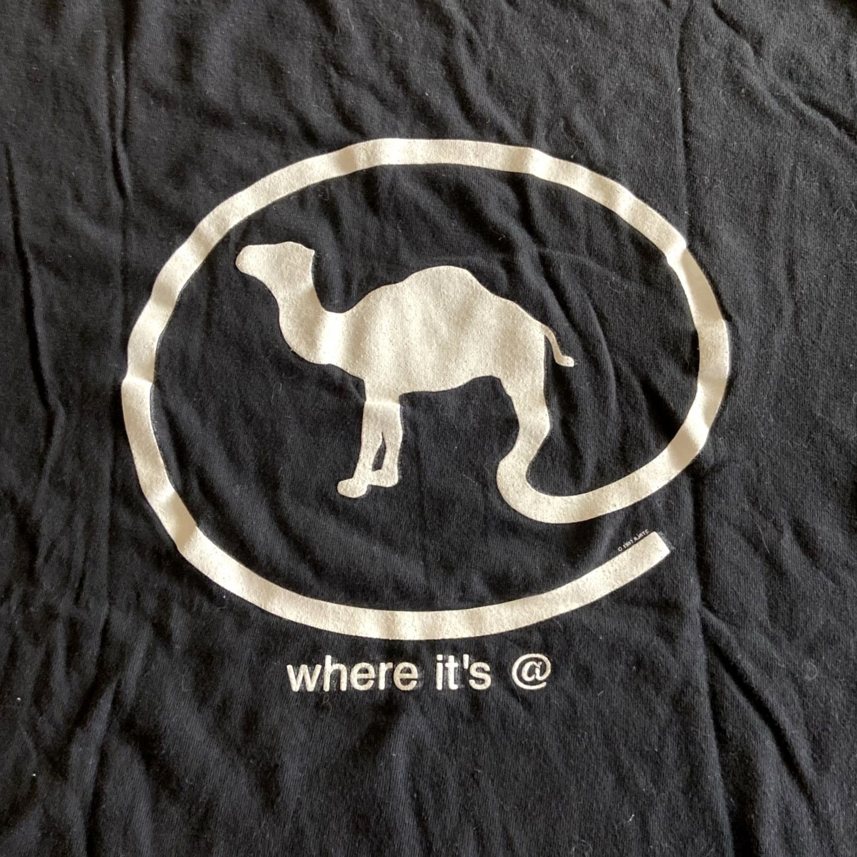 Camel VINTAGE Camel Cigarette Smokes-Where its at-Black T Shirt XL Mens Womens 1997 90s Graphic Tee Size XL / US 12-14 / IT 48-50 - 7 Thumbnail
