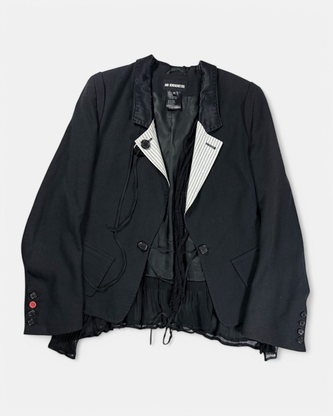 Ann Demeulemeester Ann Demeulemeester - Red Button Skirt Blazer Size L / US 10 / IT 46 - 1 Thumbnail
