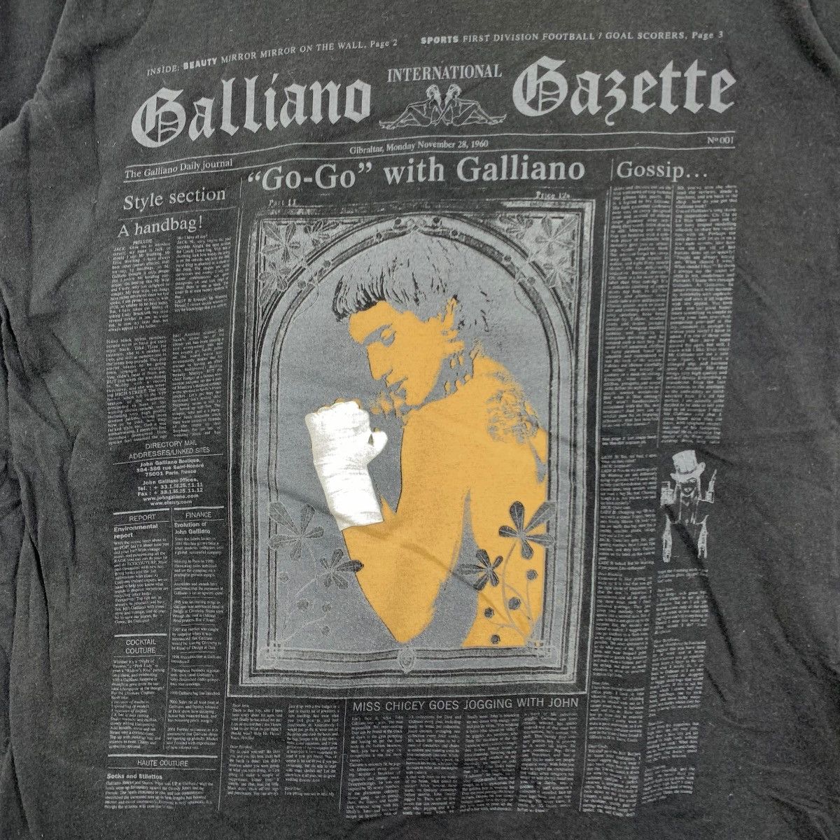 John Galliano Vintage JOHN GALLIANO NEWSPAPER Go-Go With Galliano Tshirt Size US S / EU 44-46 / 1 - 3 Thumbnail