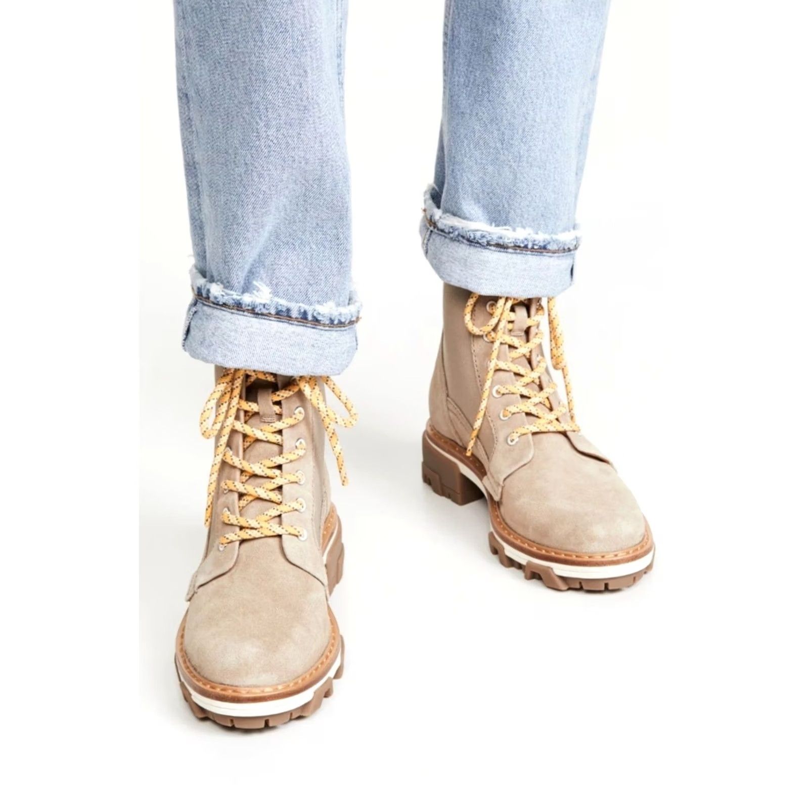 Rag & Bone Rag & Bone New York Shiloh Combat Boots Light Sand Suede Women's US 9 Beige Leather Lining - Suede Combat Boots, Rag & Bone Women, Light Sand, 9 Size US 9 / IT 39 - 2 Thumbnail