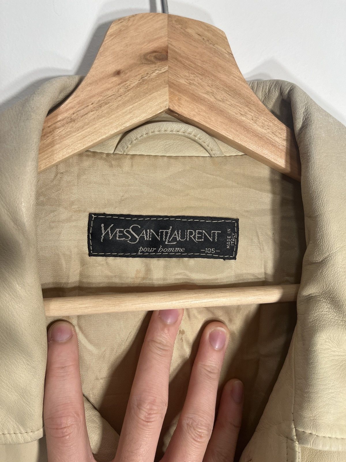 Vintage × Yves Saint Laurent Yves Saint Laurent vintage tan leather jacket Size US L / EU 52-54 / 3 - 6 Thumbnail