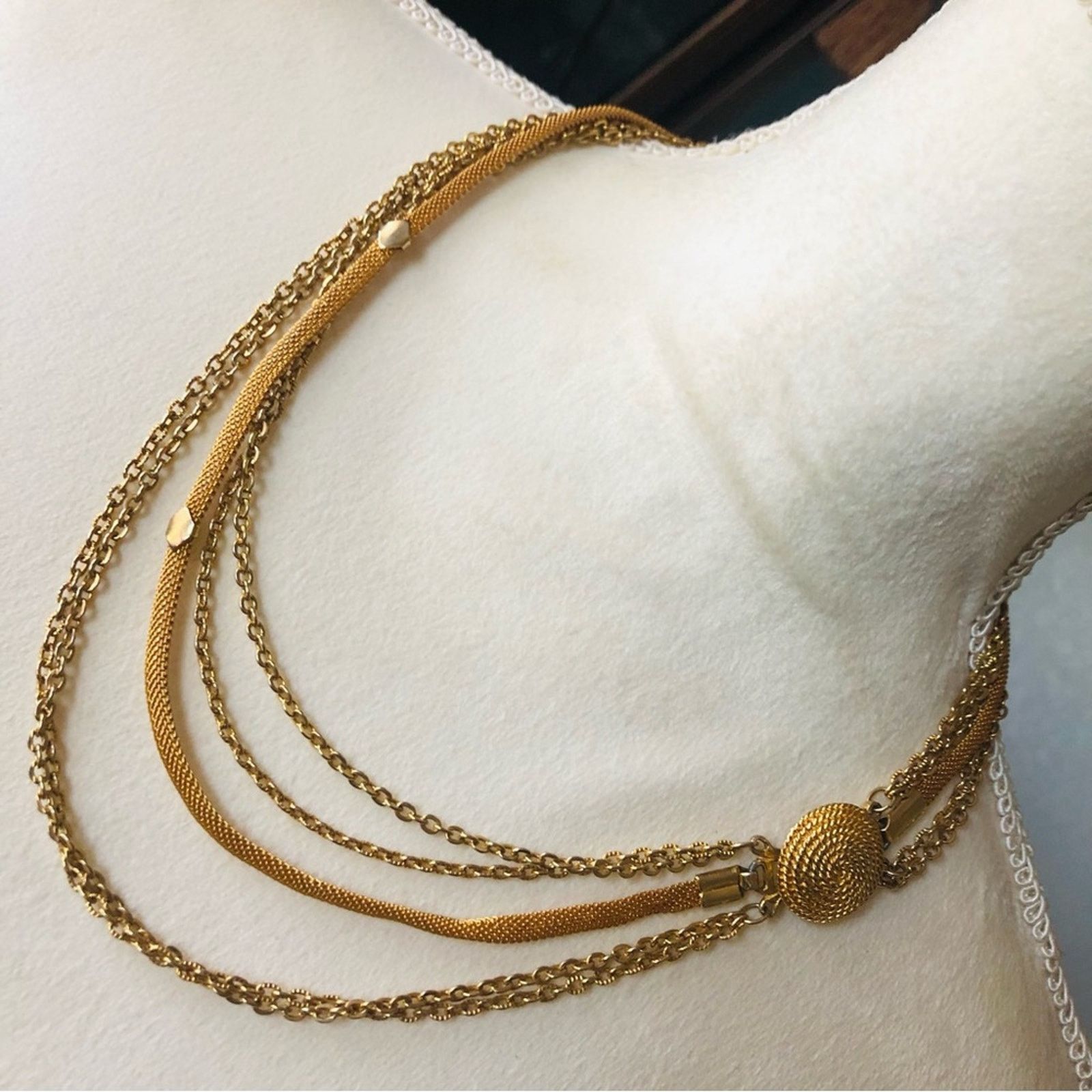Vintage Vintage multi strand gold chain necklace Size ONE SIZE - 1 Thumbnail