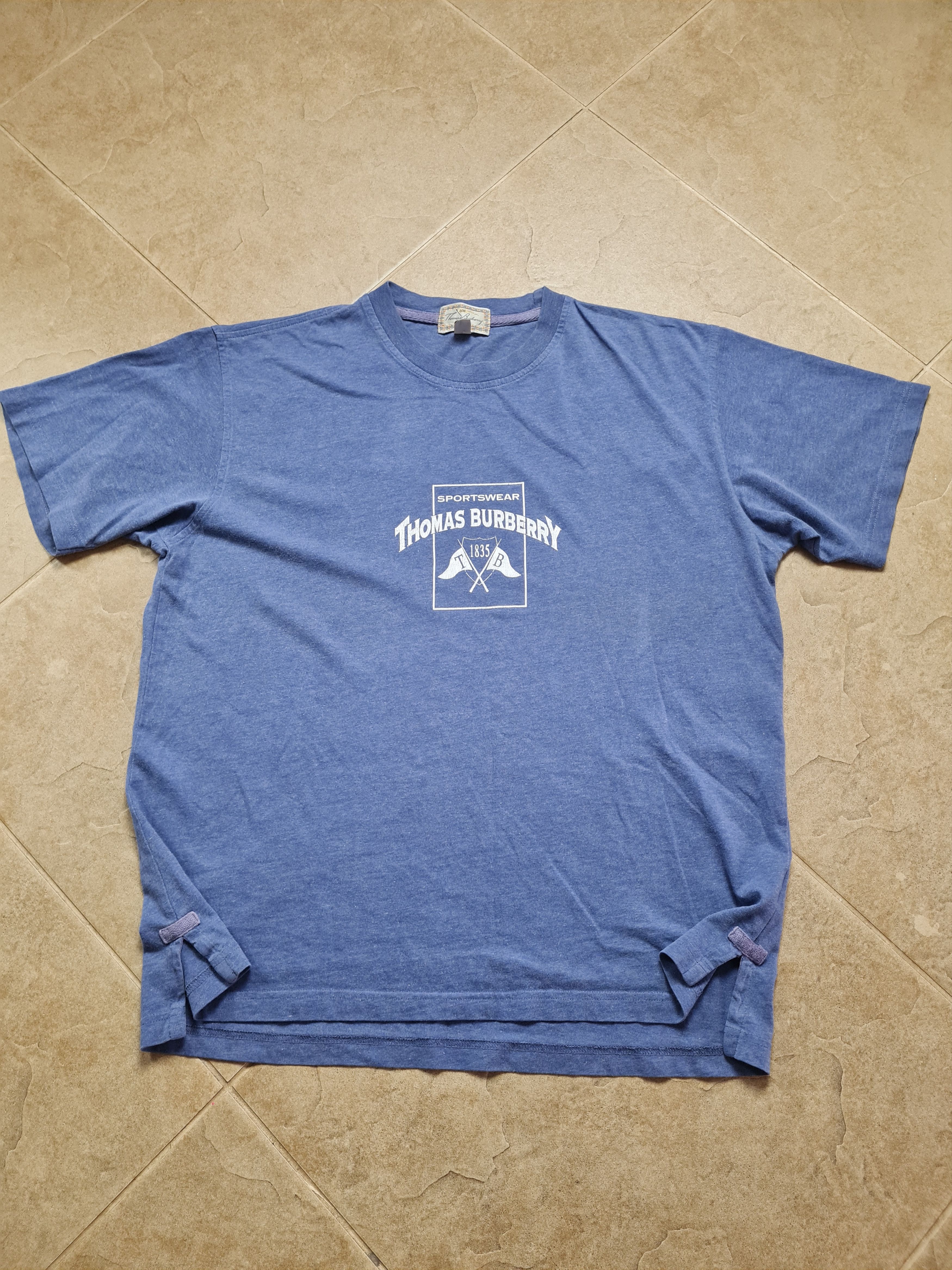 Burberry VintageThomas Burberry Big Logo T-shirt Retro Barberrys Size US L / EU 52-54 / 3 - 2 Thumbnail