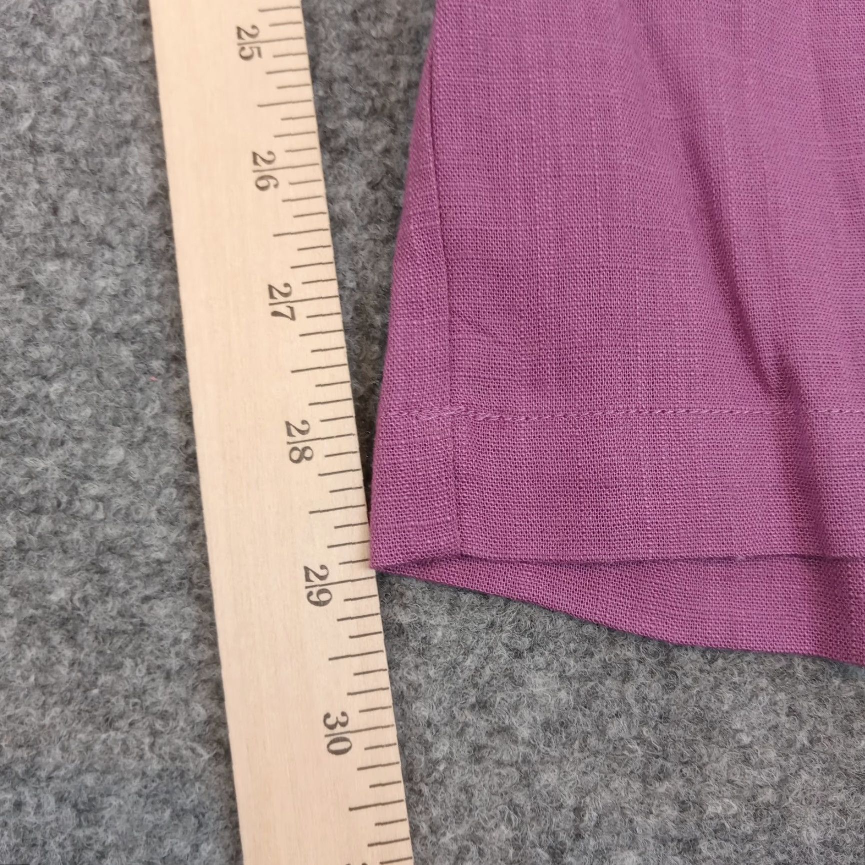 Vintage Eloquii Womens Pants Purple Linen Pull On Elastic Waist Straight Wide Leg Size 18 Size 36" / US 14 / IT 50 - 3 Thumbnail