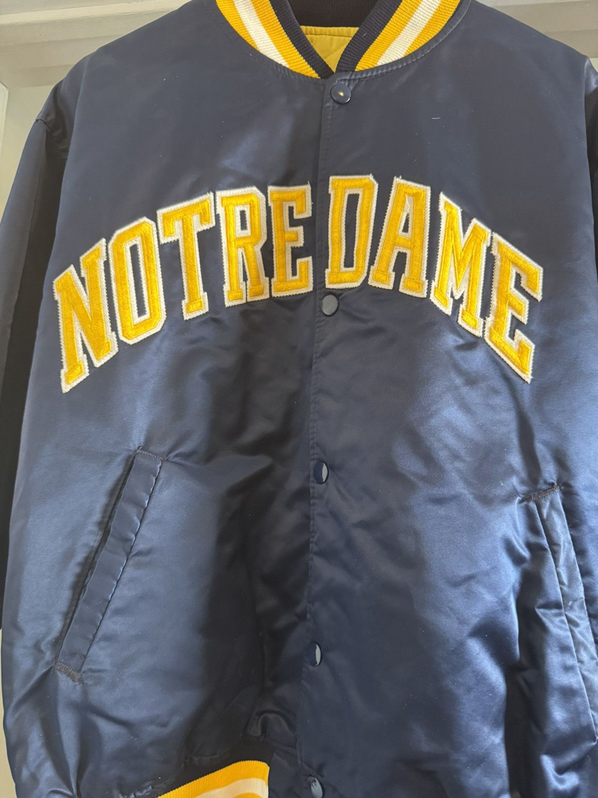 Starter Vintage Norte Dame Starter Satin jacket size XL Size US XL / EU 56 / 4 - 2 Thumbnail