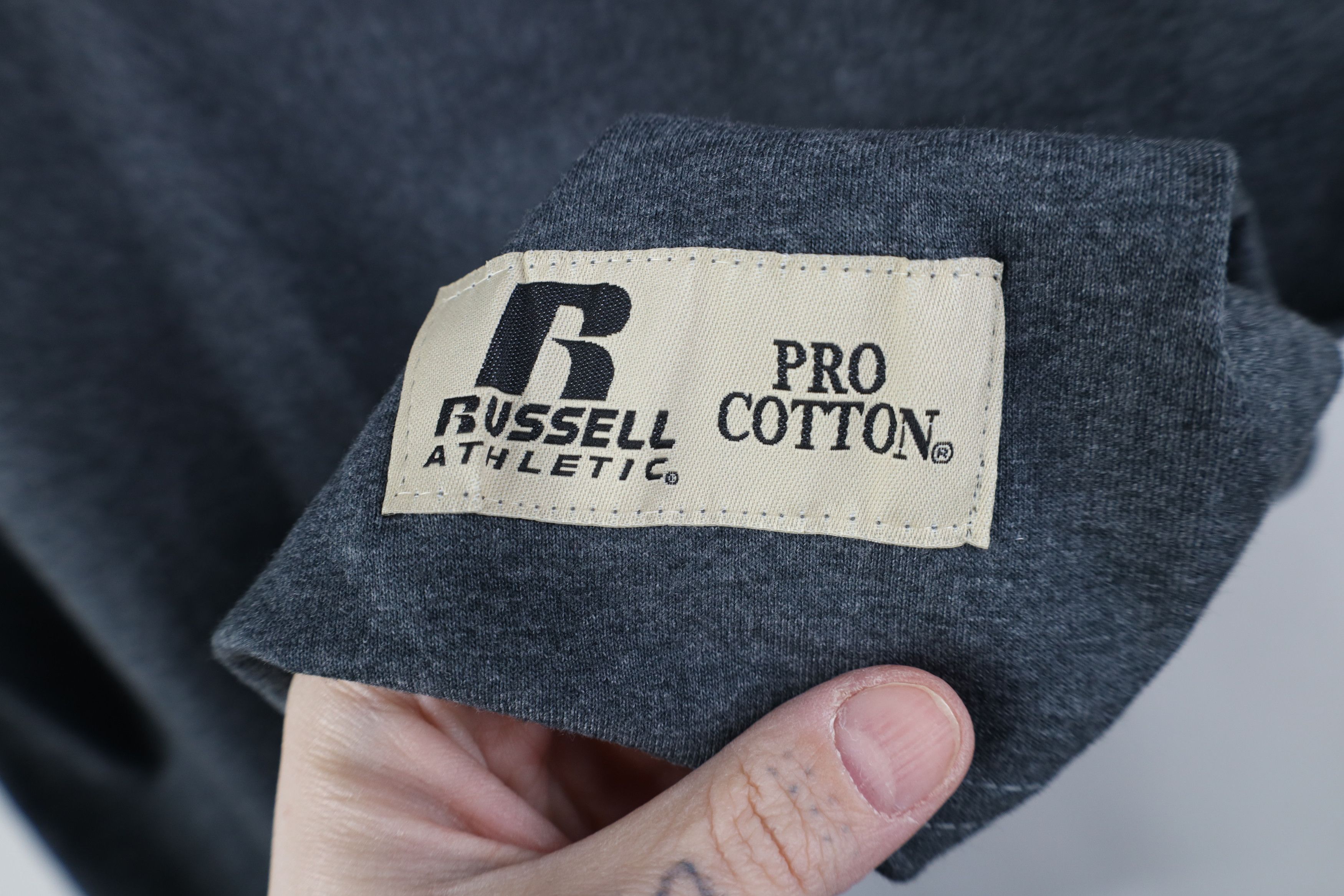 Russell Athletic Vintage 90s Y2K Russell Athletic Blank Pocket T-Shirt Gray Size US L / EU 52-54 / 3 - 4 Thumbnail