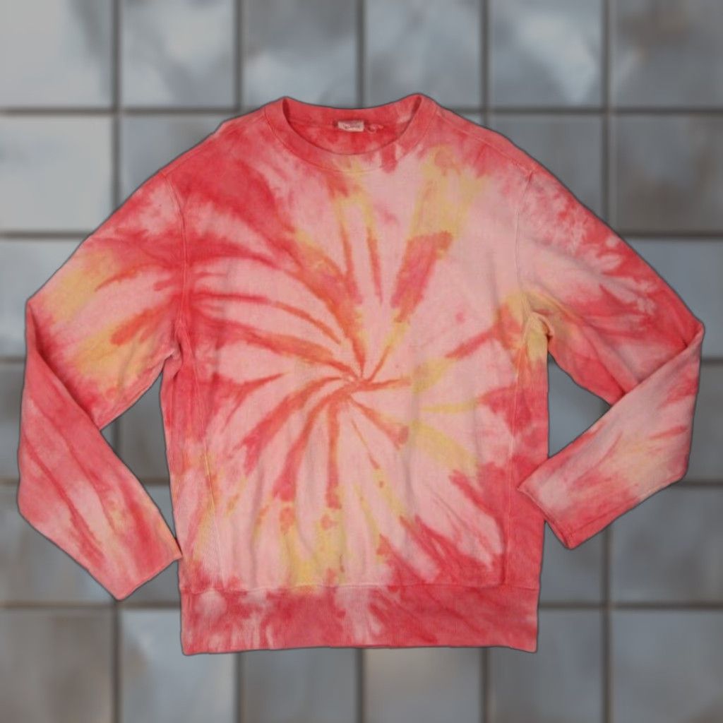 VINTAGE Champion Sweatshirt Mens 2XL XXL Pink Tie Dye Reverse Weave Pullover Shirt Mens Pink Tie Dye Reverse Weave Sweatshirt