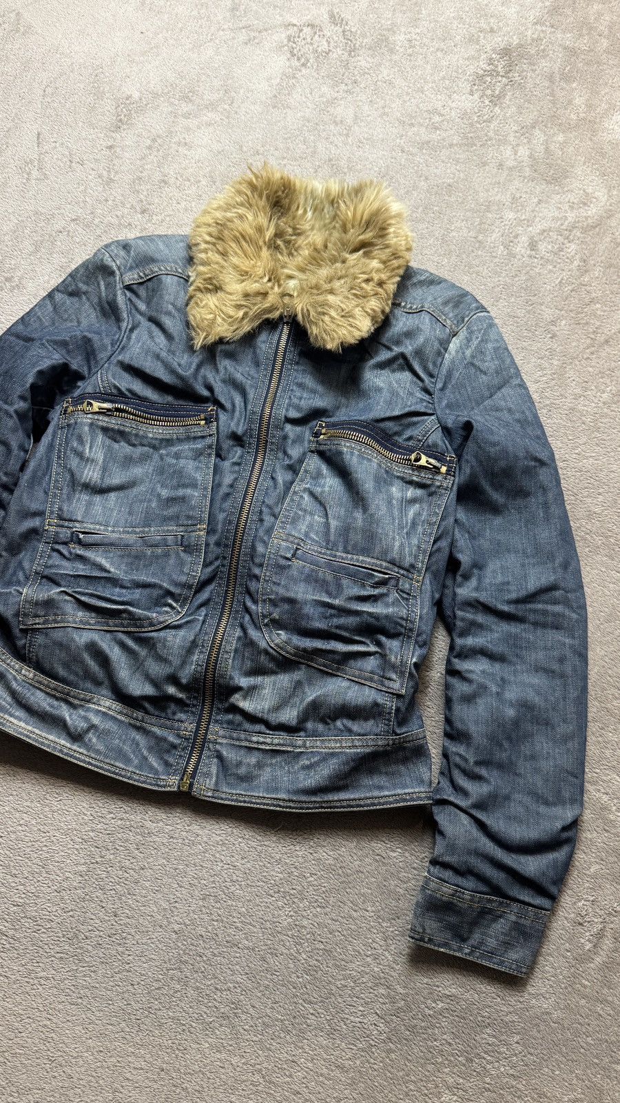 Hysteric Glamour Vintage Y2K Replay Faux Fur Denim Jacket gucci dolce gabbana Size S / US 4 / IT 40 - 4 Thumbnail