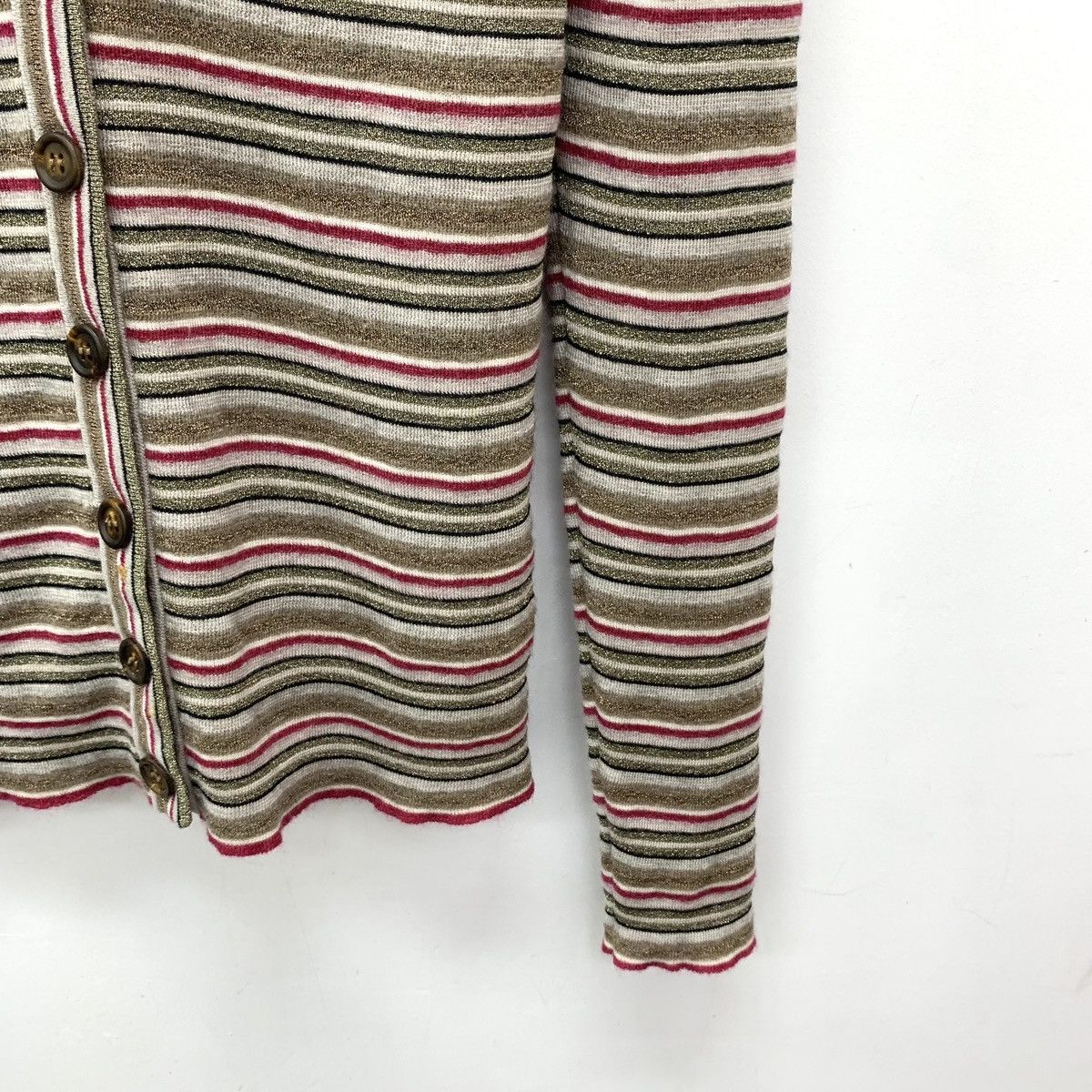 Brunello Cucinelli Brunello Cucinelli Striped Long Sleeve Knit Cardigan Coat Size L / US 10 / IT 46 - 4 Thumbnail