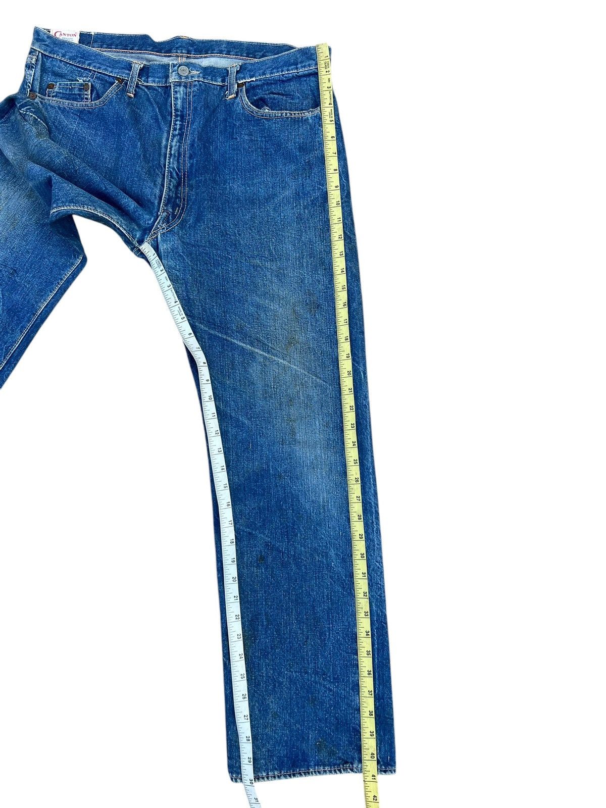 Vintage RARE! Vintage 60s Canton Fade Dirty Denim Selvedge Jeans Size US 36 / EU 52 - 4 Thumbnail