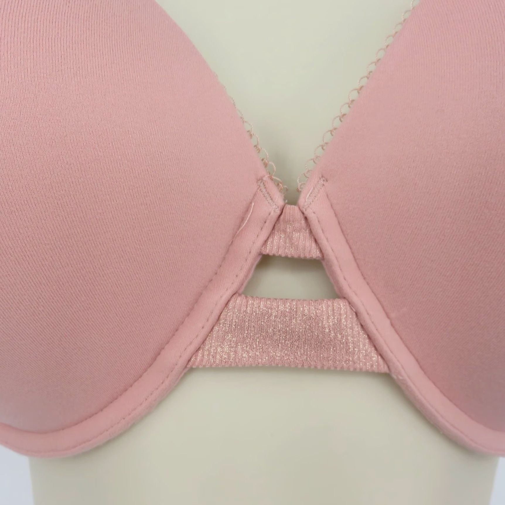 Victoria's Secret Viktorias Secret Body by Victoria Perfect Shape Bra Pink Shimmer 40DD Underwire T-Shirt Bra Womens DD Plus Size Size ONE SIZE - 3 Thumbnail