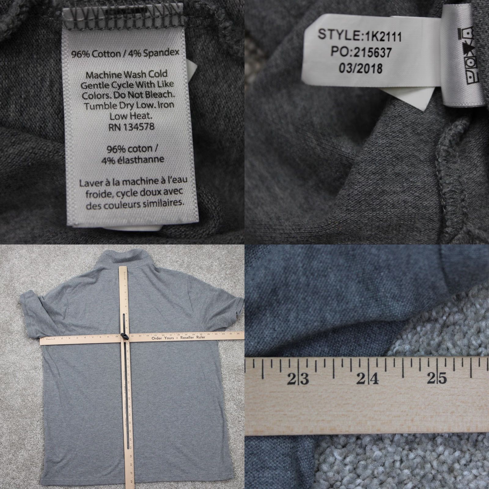 Vineyard Vines Vineyard Vines Edgartown Polo Shirt Mens Large Gray Short Sleeve Cotton Polyester Blend Stretch Polo Shirt Size US L / EU 52-54 / 3 - 8 Thumbnail