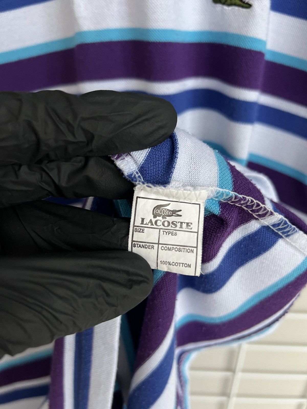 Lacoste Lacoste Striped Polo Shirt Mens Size 7 or L Vintage Cotton Size US L / EU 52-54 / 3 - 11 Thumbnail