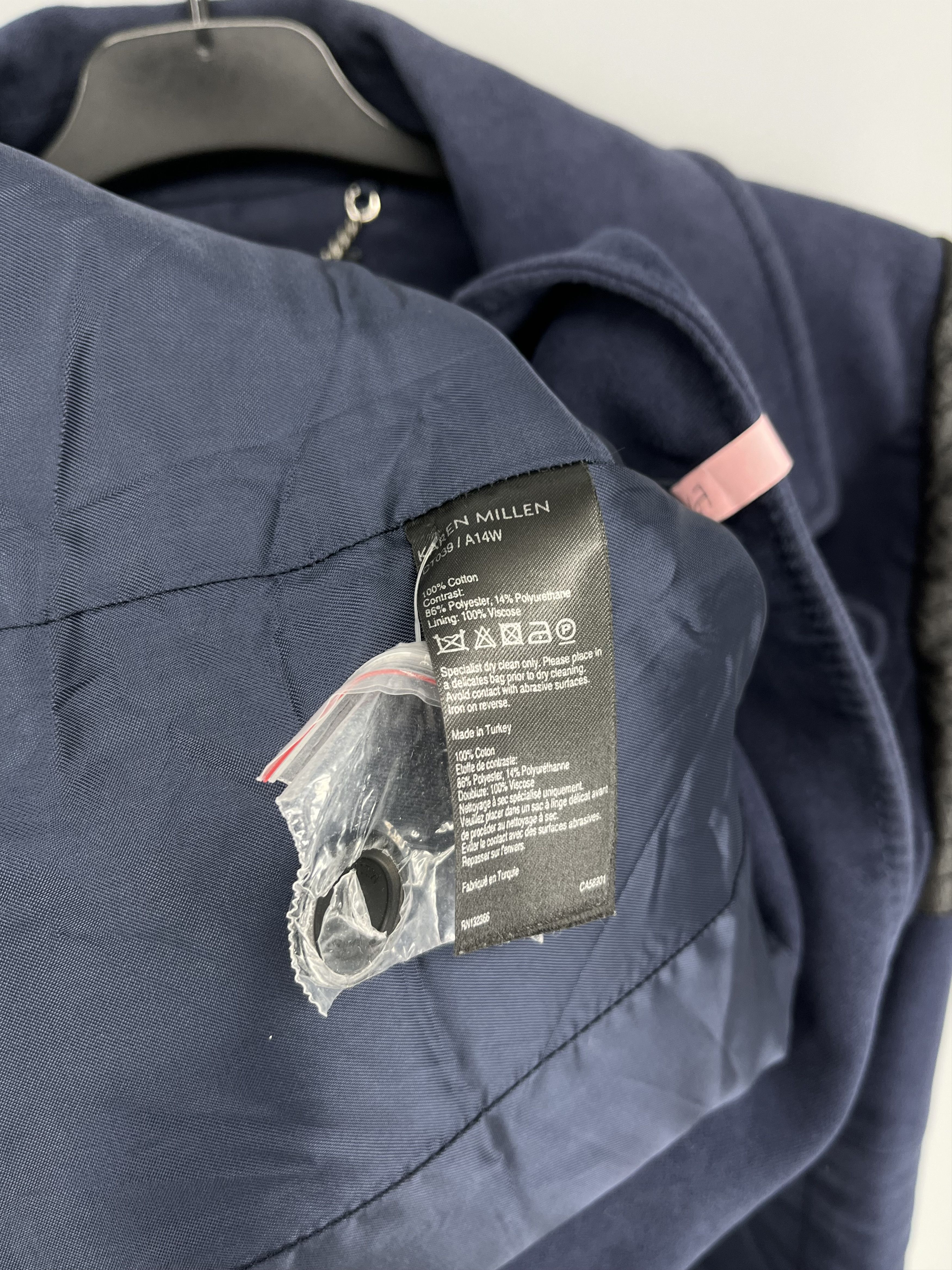 Karen Millen Women's 8 Double Breasted Navy Pea Coat