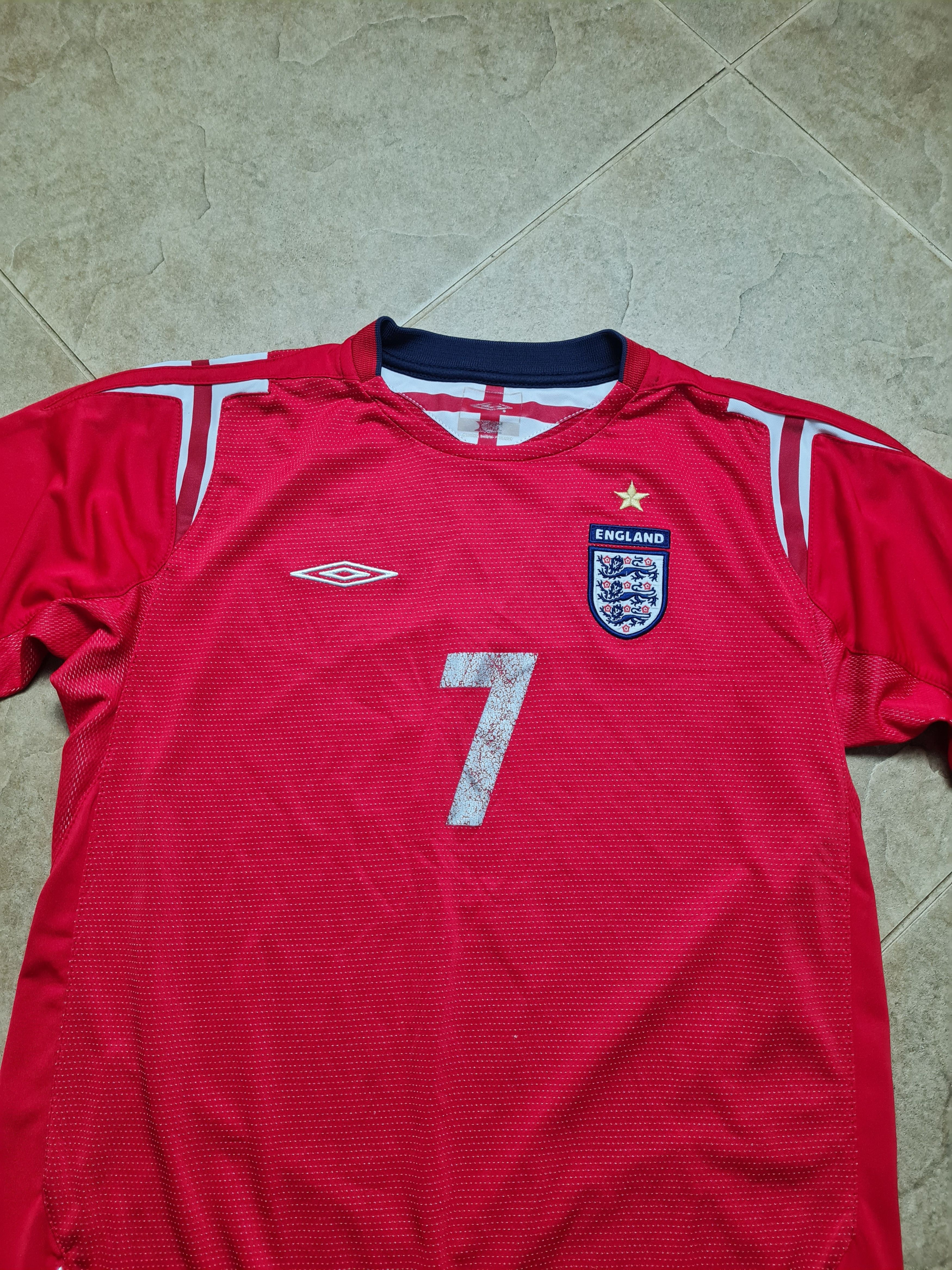Umbro 2004/2006 England 7 Beckham Red Away Soccer Shirt Kit Umbro Size US S / EU 44-46 / 1 - 16 Thumbnail