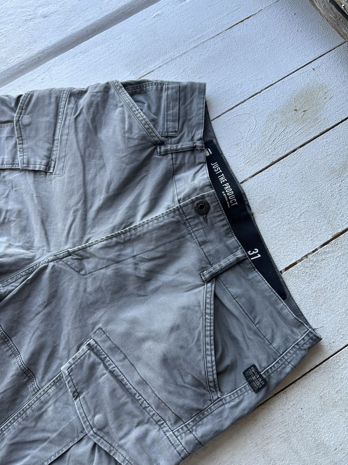 G-Star 🚨PUNK G STAR OPIUM 96 GRAY SHORTS MEN CARGO Y2k BIKER Size US 31 - 2 Thumbnail