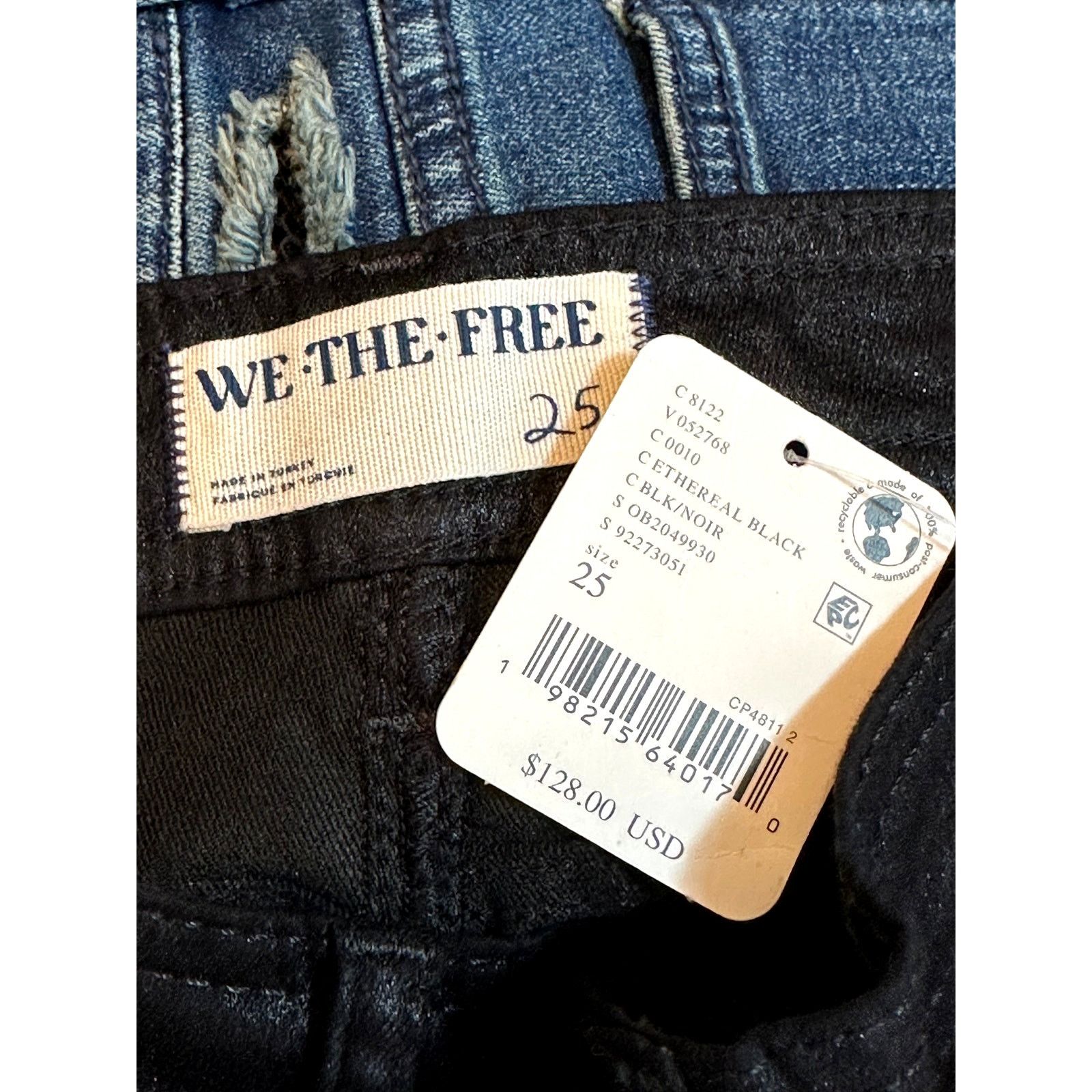 Free People Free People Xena High Rise Straight Coated Jeans Black 25 Size 25" / US 0 / IT 36 - 17 Thumbnail