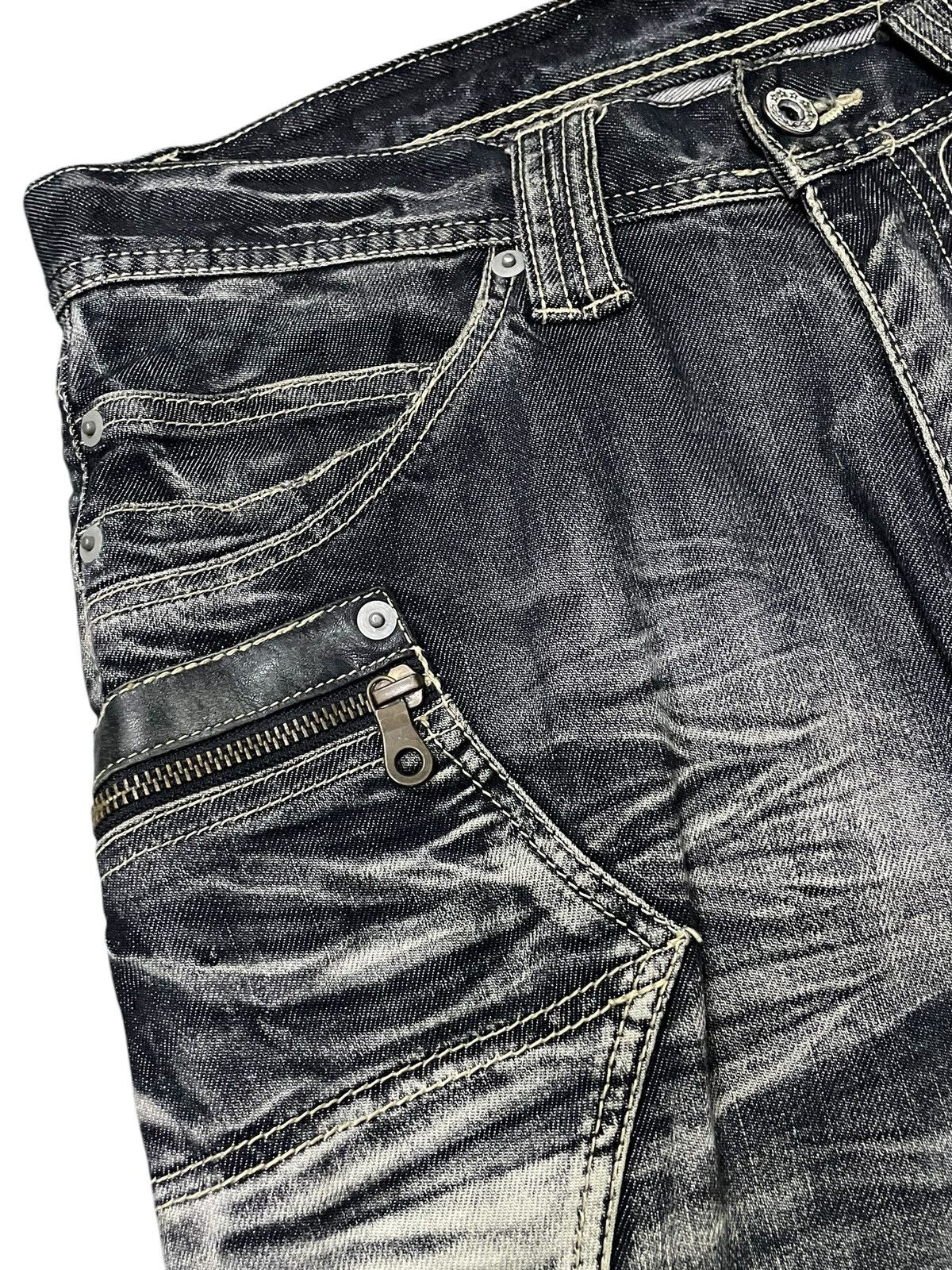 Tete Homme × Tornado Mart Michel Klein Japan Panel Spiral Flared Denim Jeans Size US 30 / EU 46 - 12 Thumbnail