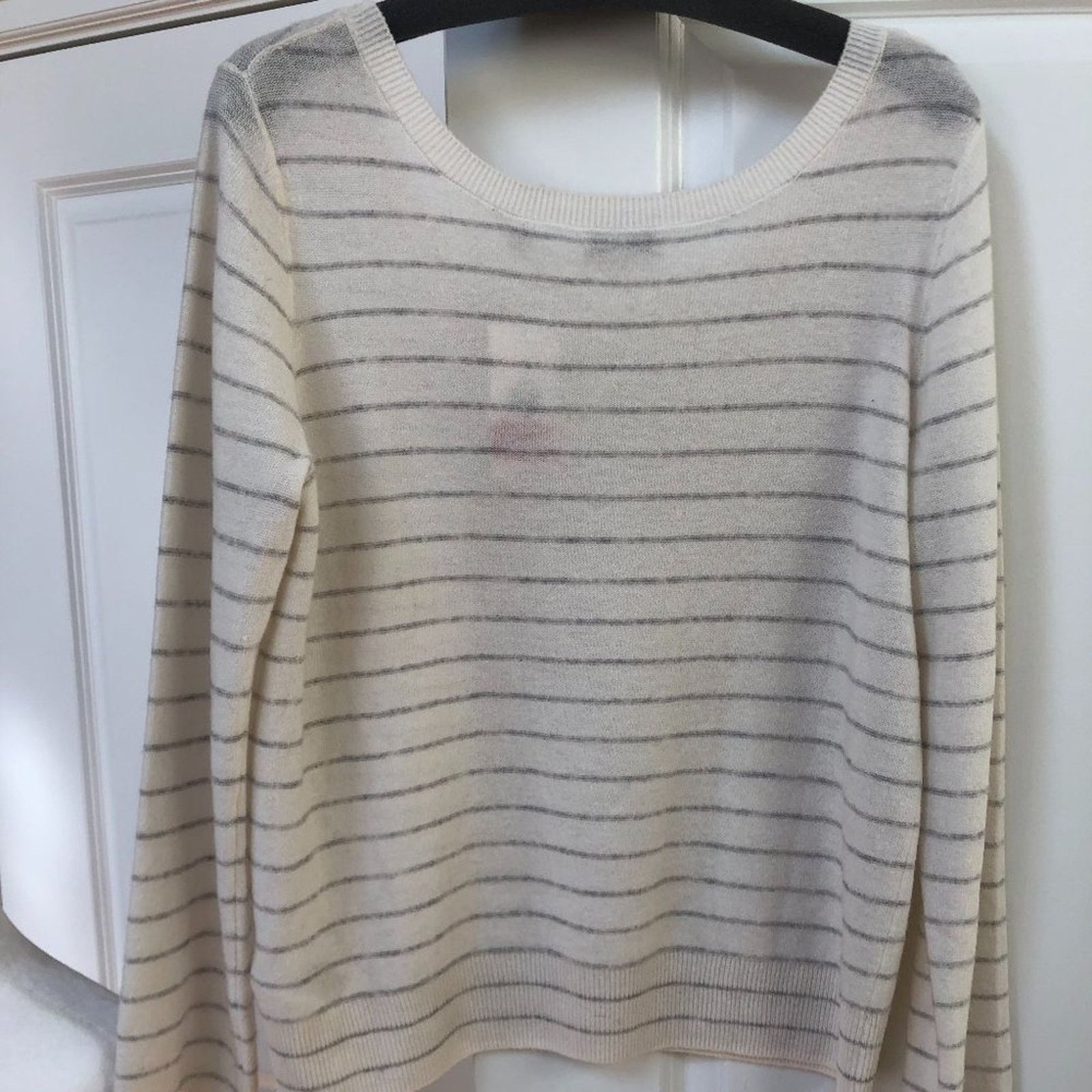 Vince Stripped Scoop Neck Cashmere Sweater from Vince Size XL / US 12-14 / IT 48-50 - 2 Thumbnail