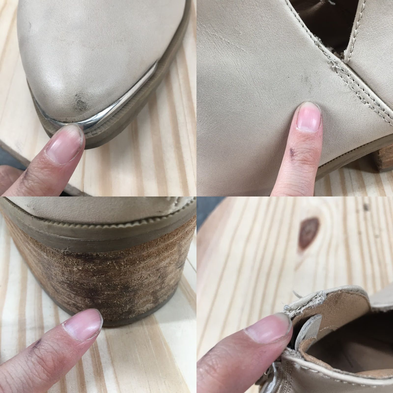 Dolce Vita DV Dolce Vita Wendee Boots Womens 11 Pointed Ankle Booties Zipper Beige Leather Heel Block Fall Spring Summer Winter Casual Shoes Women Size US 11 / IT 41 - 9 Thumbnail