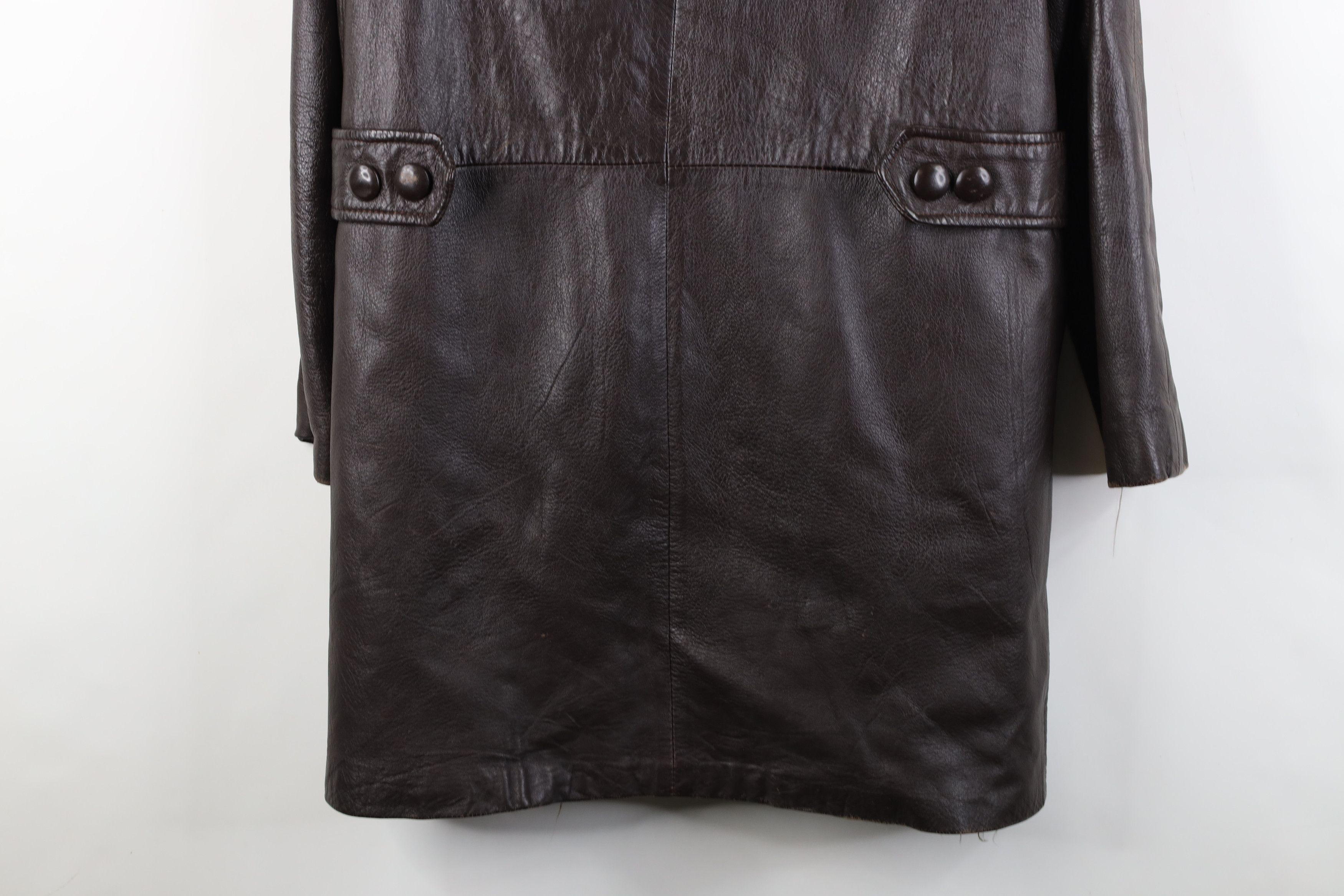 Vintage Vintage 70s Streetwear Leather Double Breasted Trench Coat Size L / US 10 / IT 46 - 14 Thumbnail