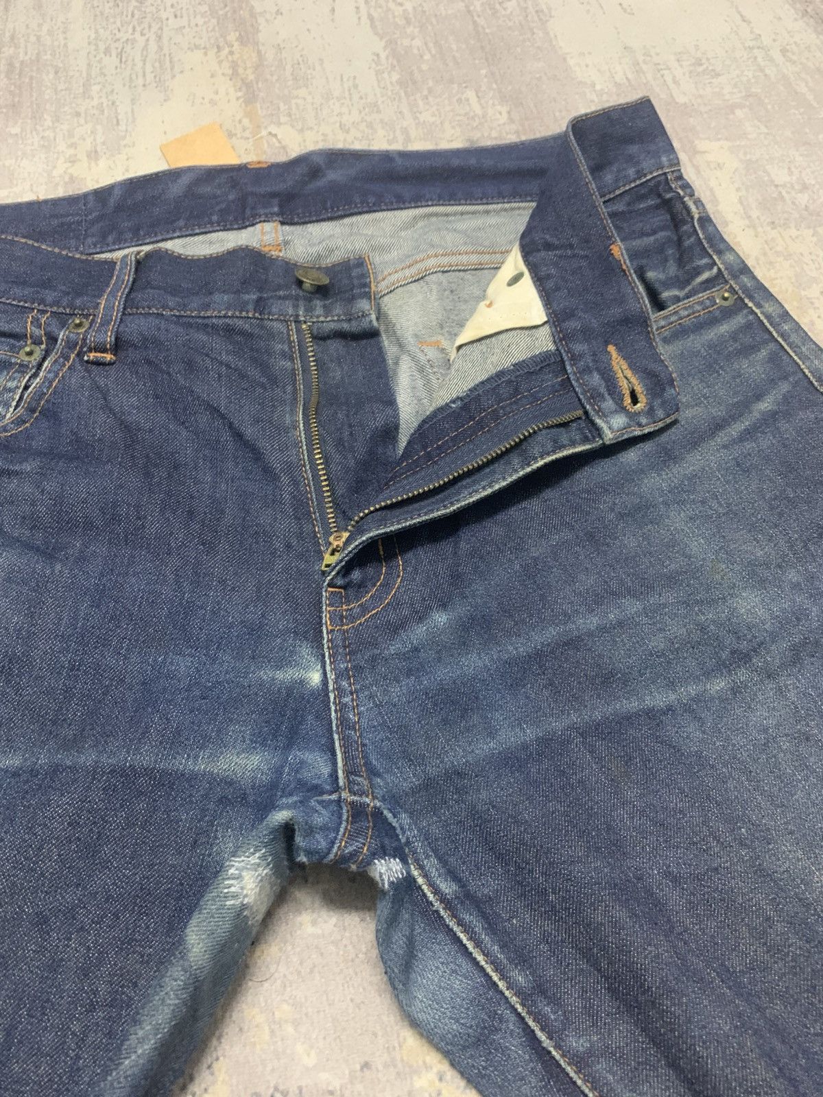 Japanese Brand H by Figer Indigo Slim Fit Jeans W 34x32 Size US 34 / EU 50 - 4 Thumbnail