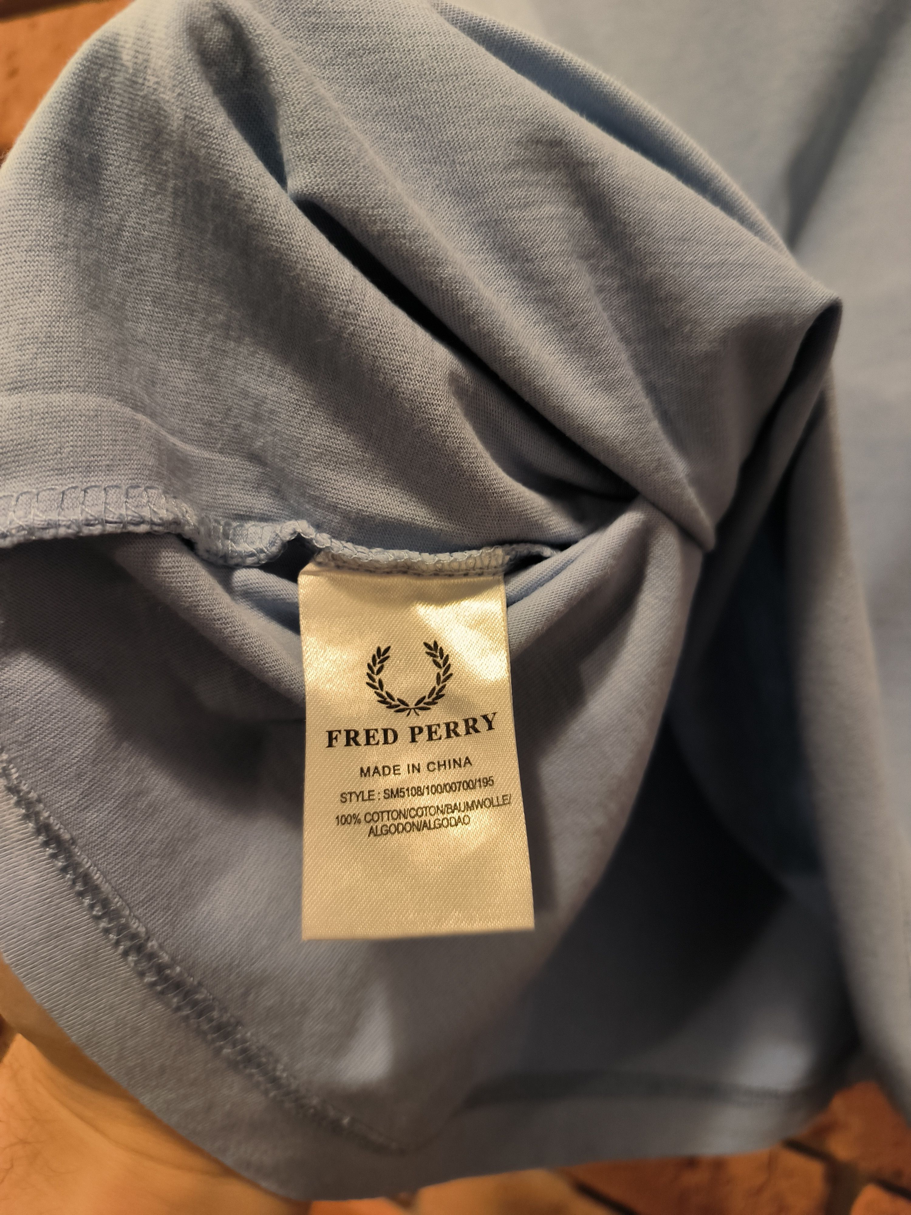 Fred Perry × Vintage Vintage Fred Perry T-Shirt Baby Blue Tee Logo Size US M / EU 48-50 / 2 - 5 Thumbnail