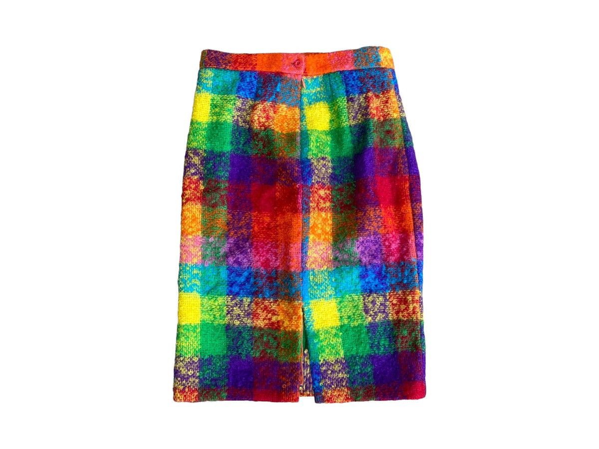 Jean Charles De Castelbajac JEAN-CHARLES De Castelbajac RAINBOW TWEED BLANKE Wool Skirt Size 28" / US 6 / IT 42 - 1 Thumbnail