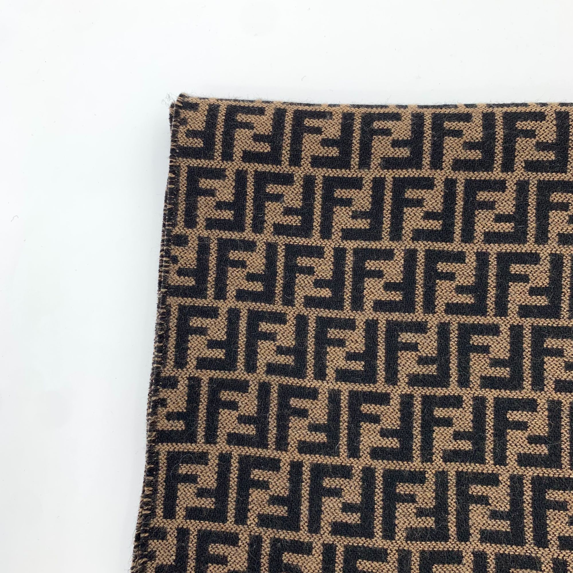 Fendi Fendi Womens Double-Sided Zucca Logo Wool & Cashmere Scarf W Size ONE SIZE - 6 Thumbnail