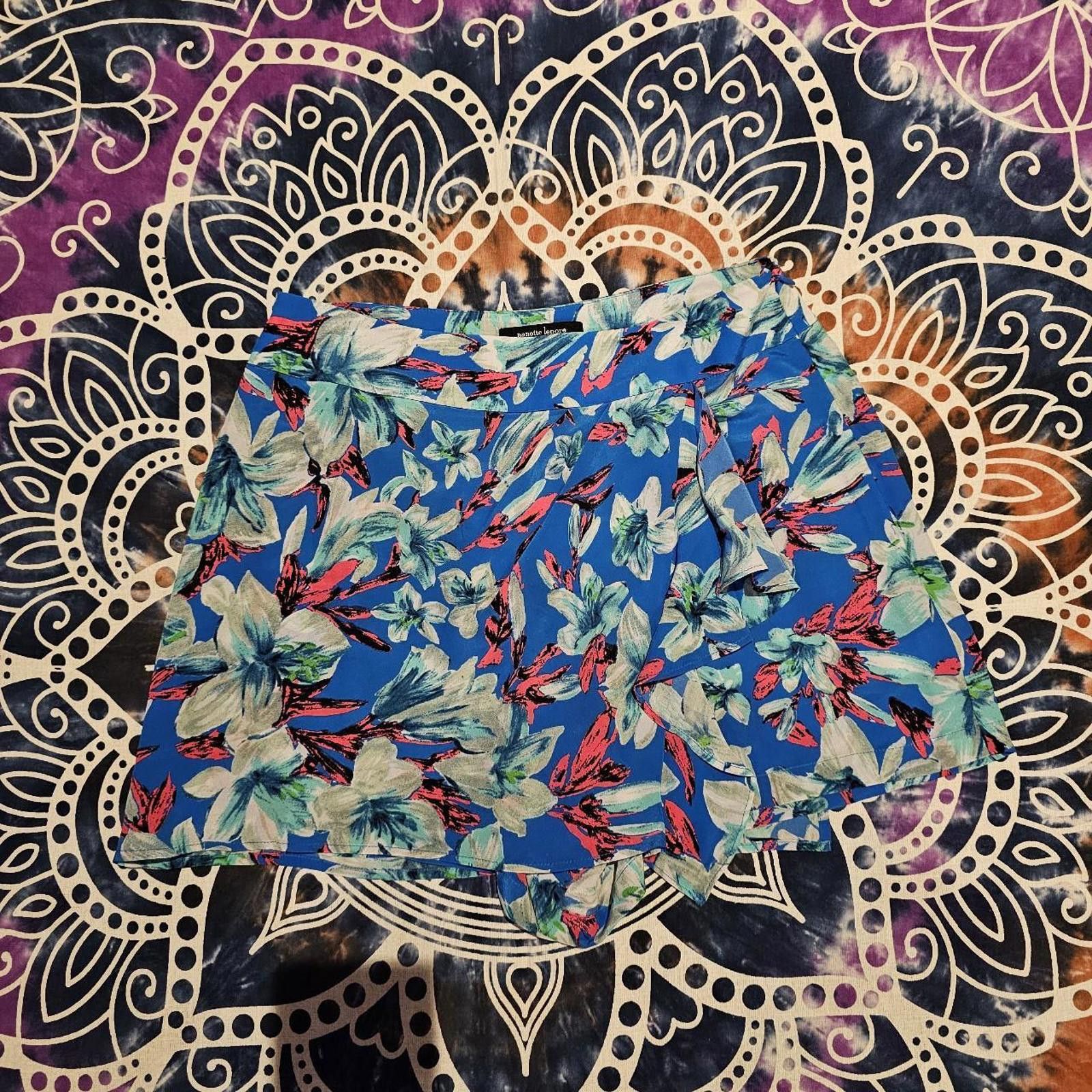 Designer Nanette Lepore Women's Pink and Blue Skirt Size 27" / US 4 / IT 40 - 1 Thumbnail