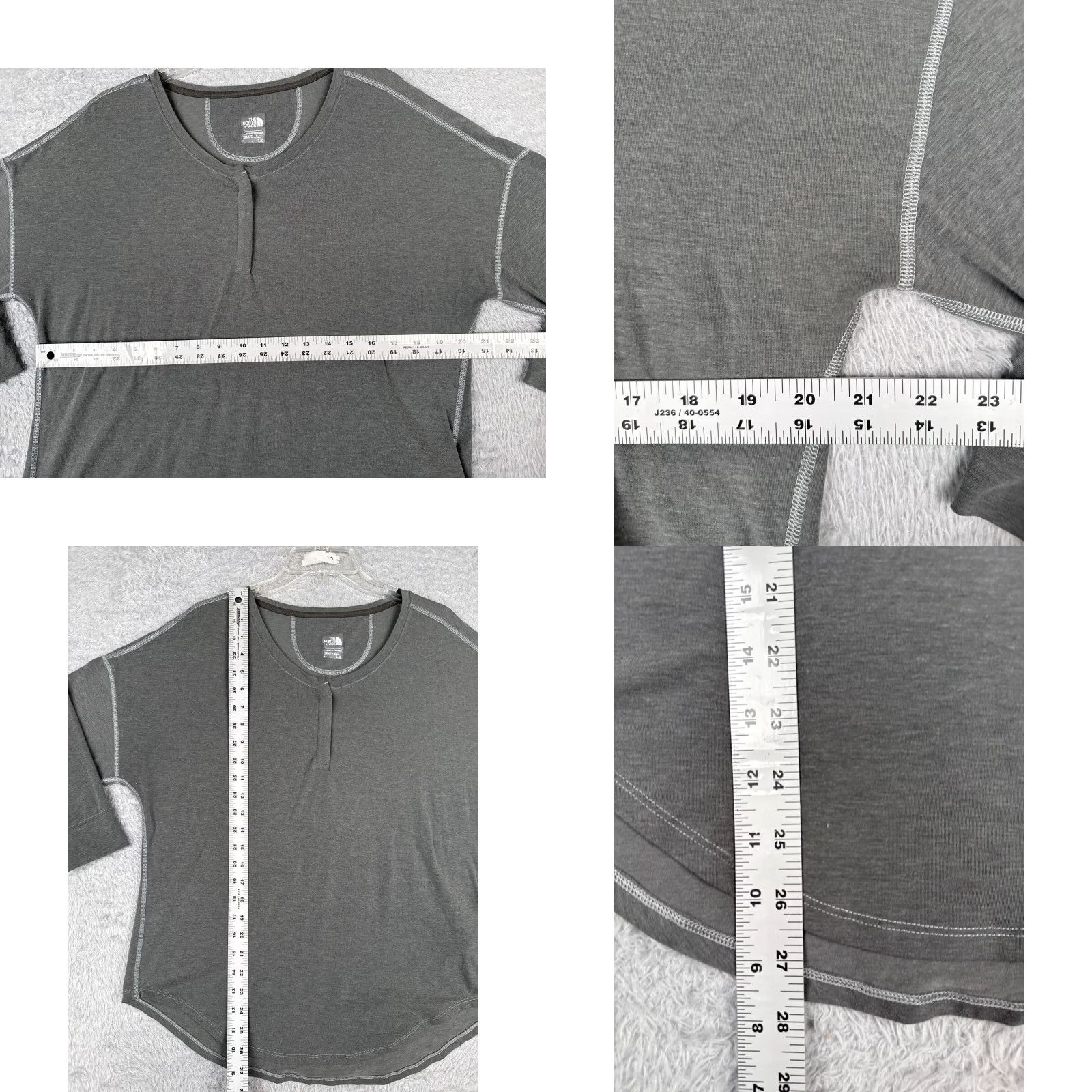 The North Face The North Face Shirt Womens L Gray Henley 3/4 Sleeve Polyester Blend Hike Vintage Casual Womens Size L / US 10 / IT 46 - 8 Thumbnail