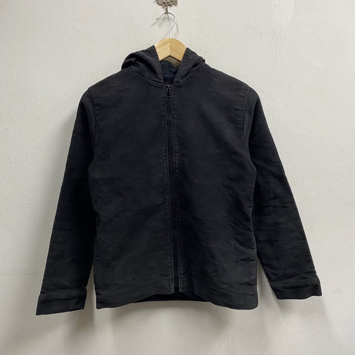 A.P.C. Vintage A.P.C. Suede Cotton Plain Zipper Hoodie Size US S / EU 44-46 / 1 - 1 Thumbnail
