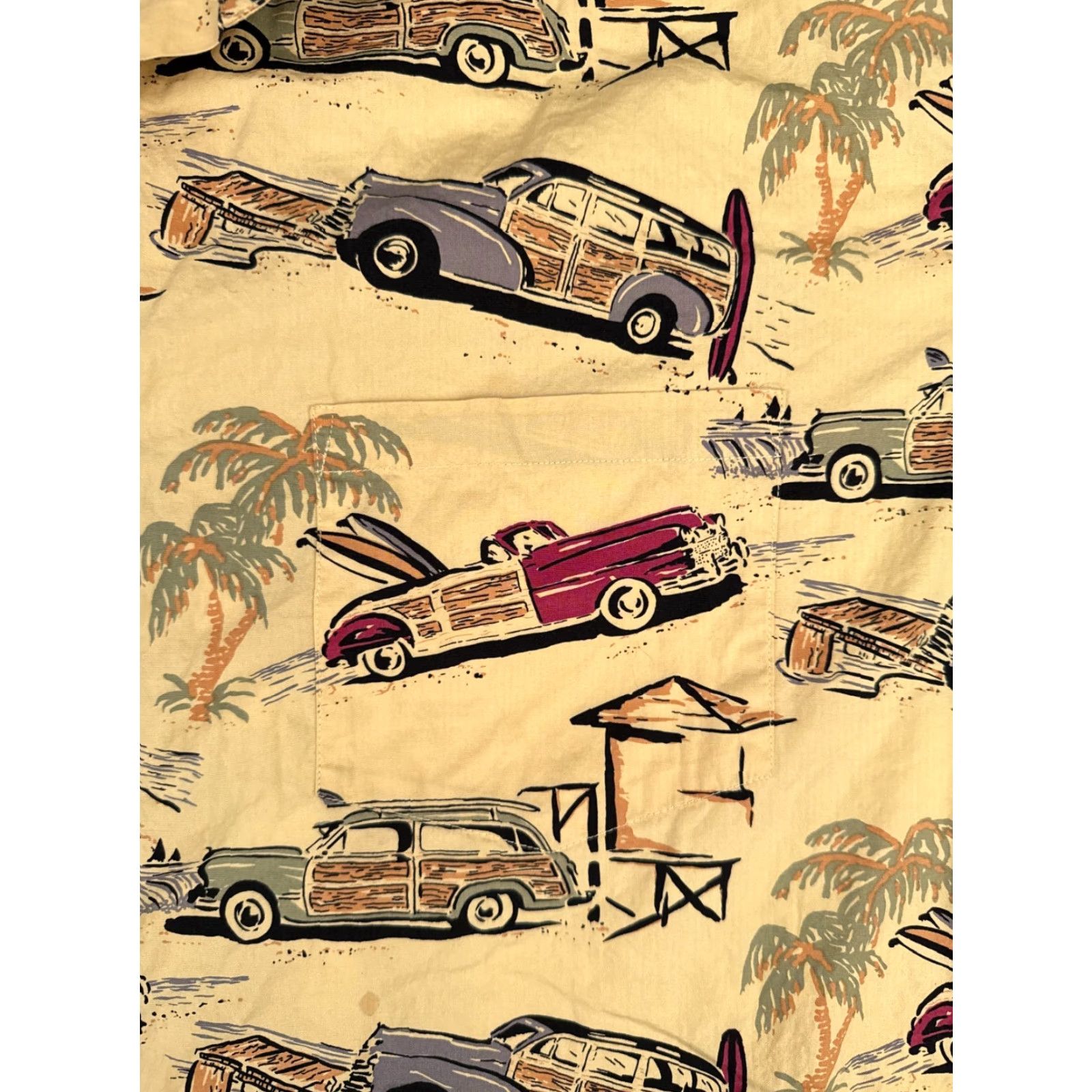 Vintage VINTAGE Beck Sport Shirt Men’s Hawaiian Yellow 2XL Cotton Cars Floral Short Sleeve Button-Up Size US XXL / EU 58 / 5 - 6 Thumbnail