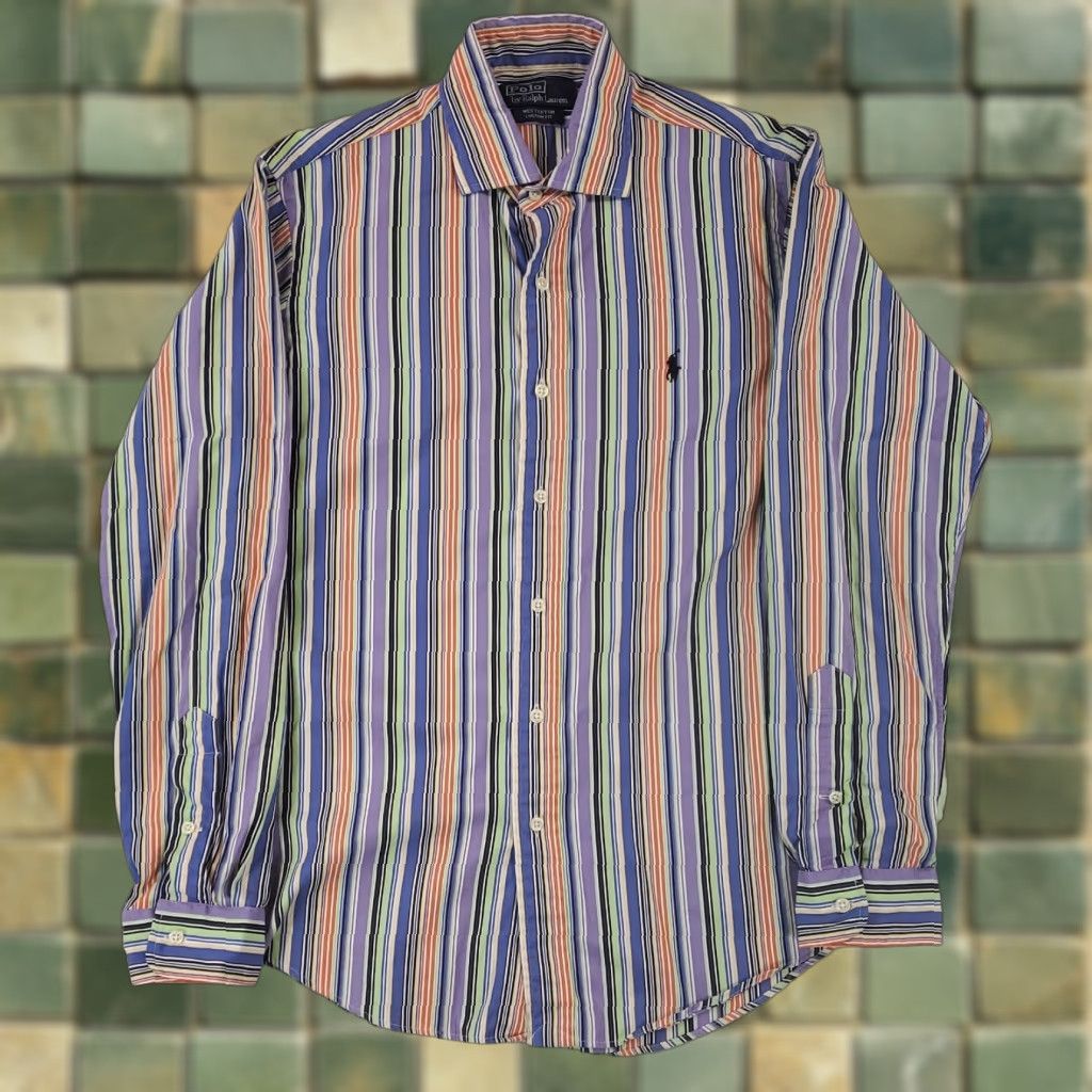 Polo Ralph Lauren Polo Ralph Lauren Westerton Striped Long Sleeve Shirt Mens M Multicolor Custom Fit Vertical Button-Up Size US M / EU 48-50 / 2 - 1 Thumbnail