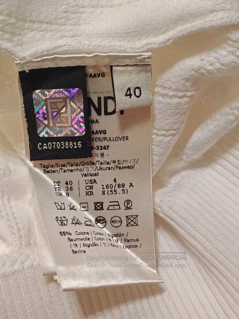 Fendi Fendi White Monogram Printed Knit Top Size XS / US 0-2 / IT 36-38 - 4 Thumbnail