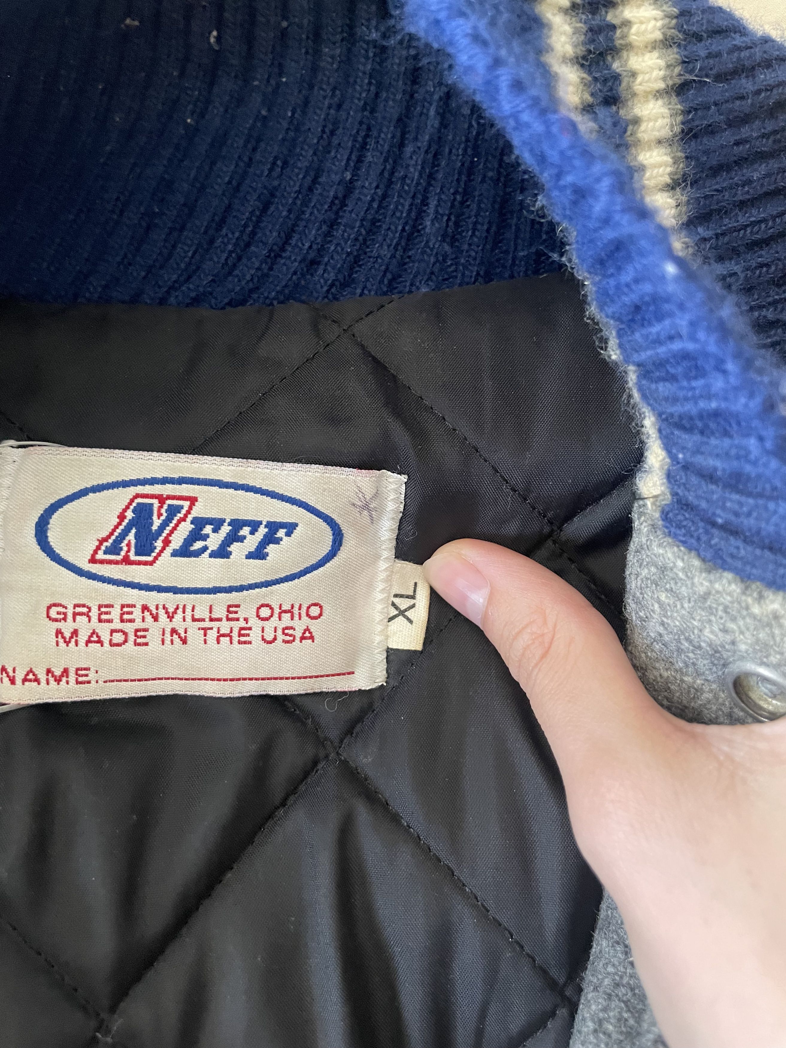 Vintage Vintage blue/grey varsity jacket Size US XL / EU 56 / 4 - 4 Thumbnail