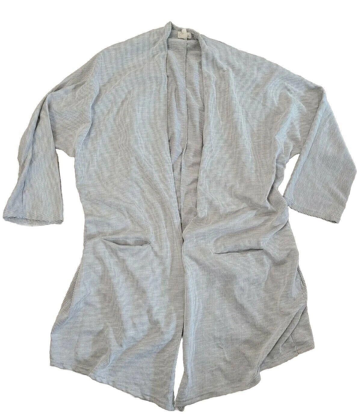 Designer Donni Cardigan One Size Waffle Neutral Striped Open Size ONE SIZE - 1 Thumbnail