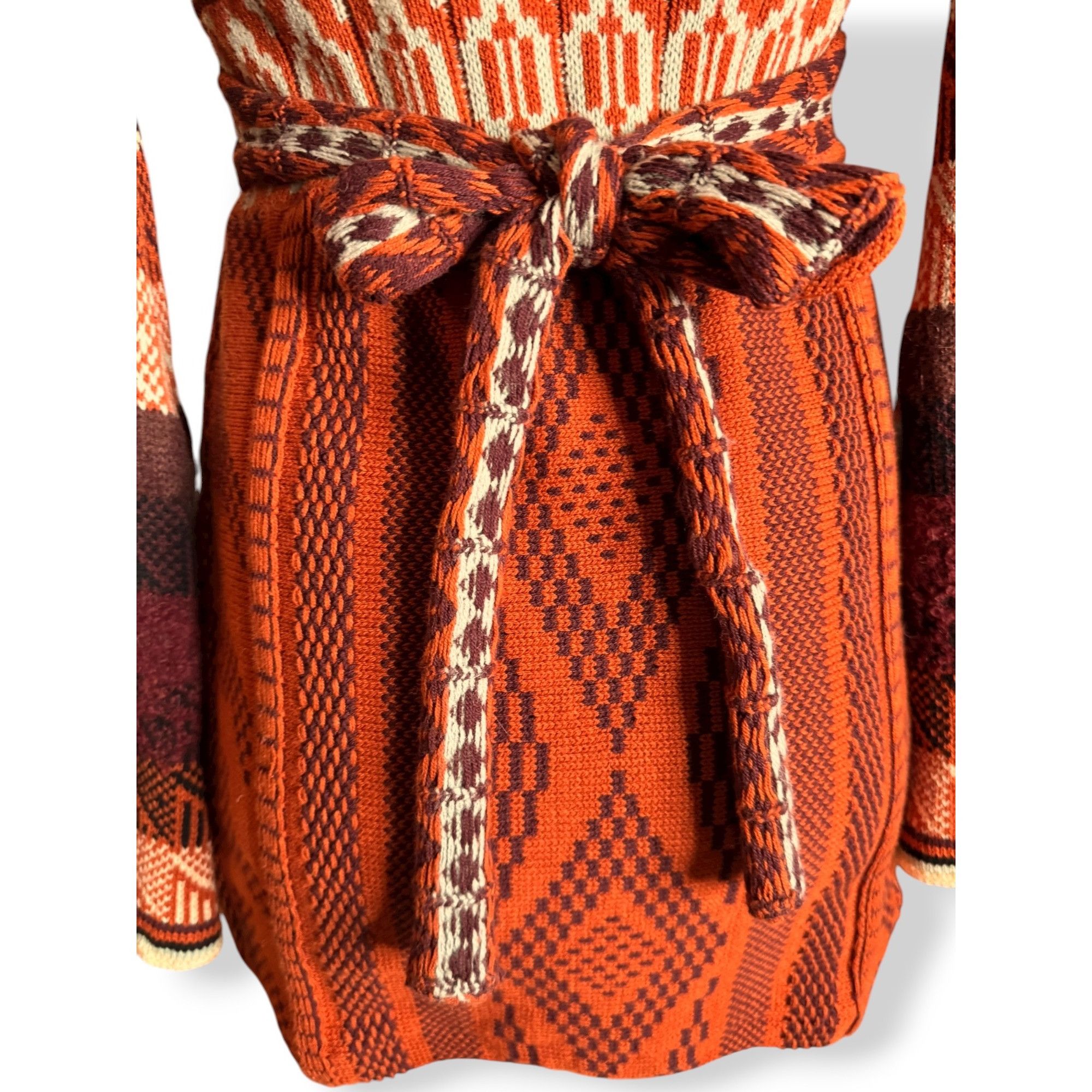 Free People Free People Orange Knit Boho Sweater Dress XS Bell Sleeves T Size XS / US 0-2 / IT 36-38 - 14 Thumbnail