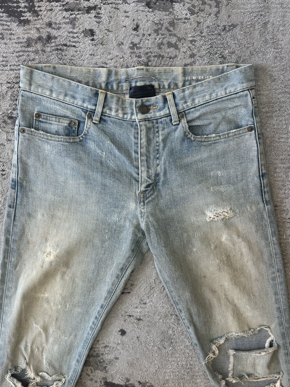 Saint Laurent Paris Saint Laurent Crash Denim Jeans Size US 30 / EU 46 - 2 Thumbnail