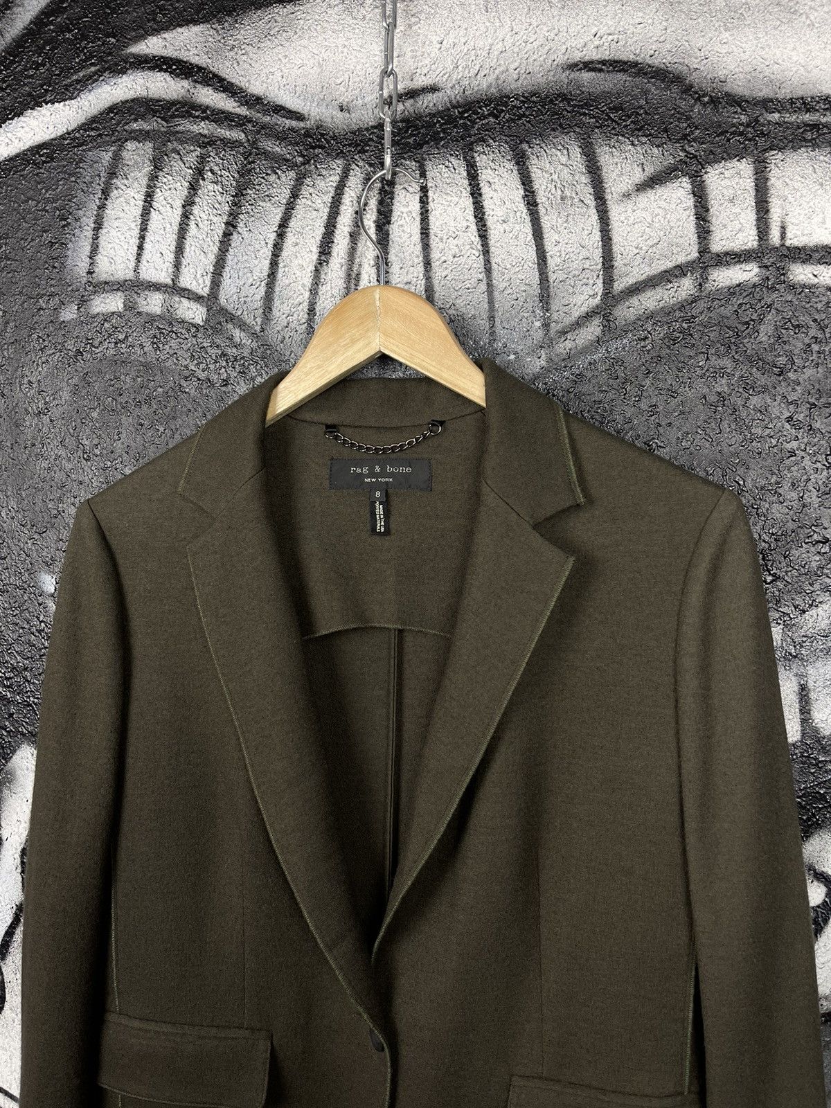 Rag & Bone Rag & Bone New York Wool Single Button Olive Blazer Women’s Size M / US 6-8 / IT 42-44 - 3 Thumbnail
